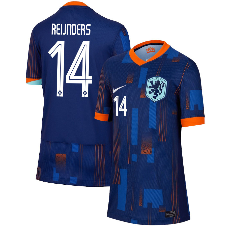 Tijjani Reijnders 14 Netherlands National Team 2024/25 Away YOUTH Jersey - Navy