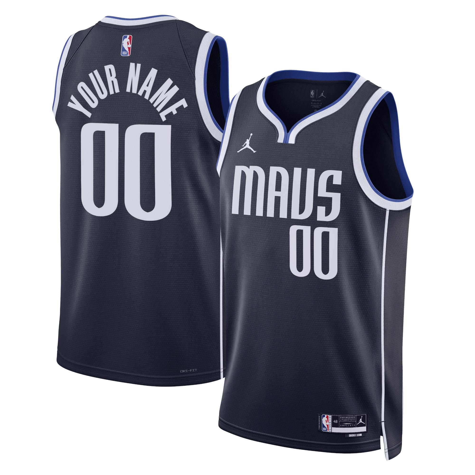 Dallas Mavericks Jordan Brand Unisex 2022\/23 Swingman Custom Jersey - Statement Edition - Navy