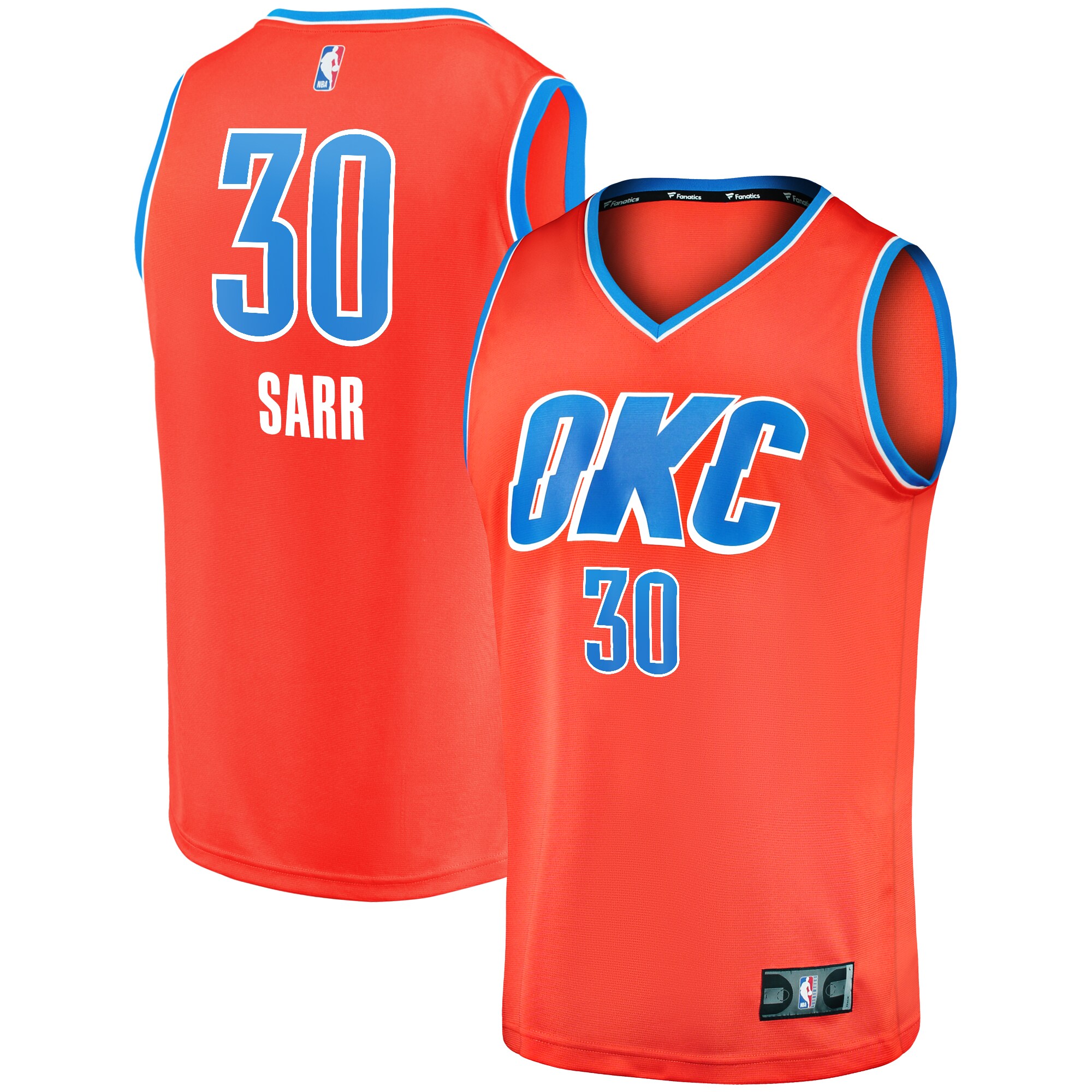Olivier Sarr Oklahoma City Thunder Fanatics Youth Fast Break Replica Player Jersey - Statement Edition - Orange