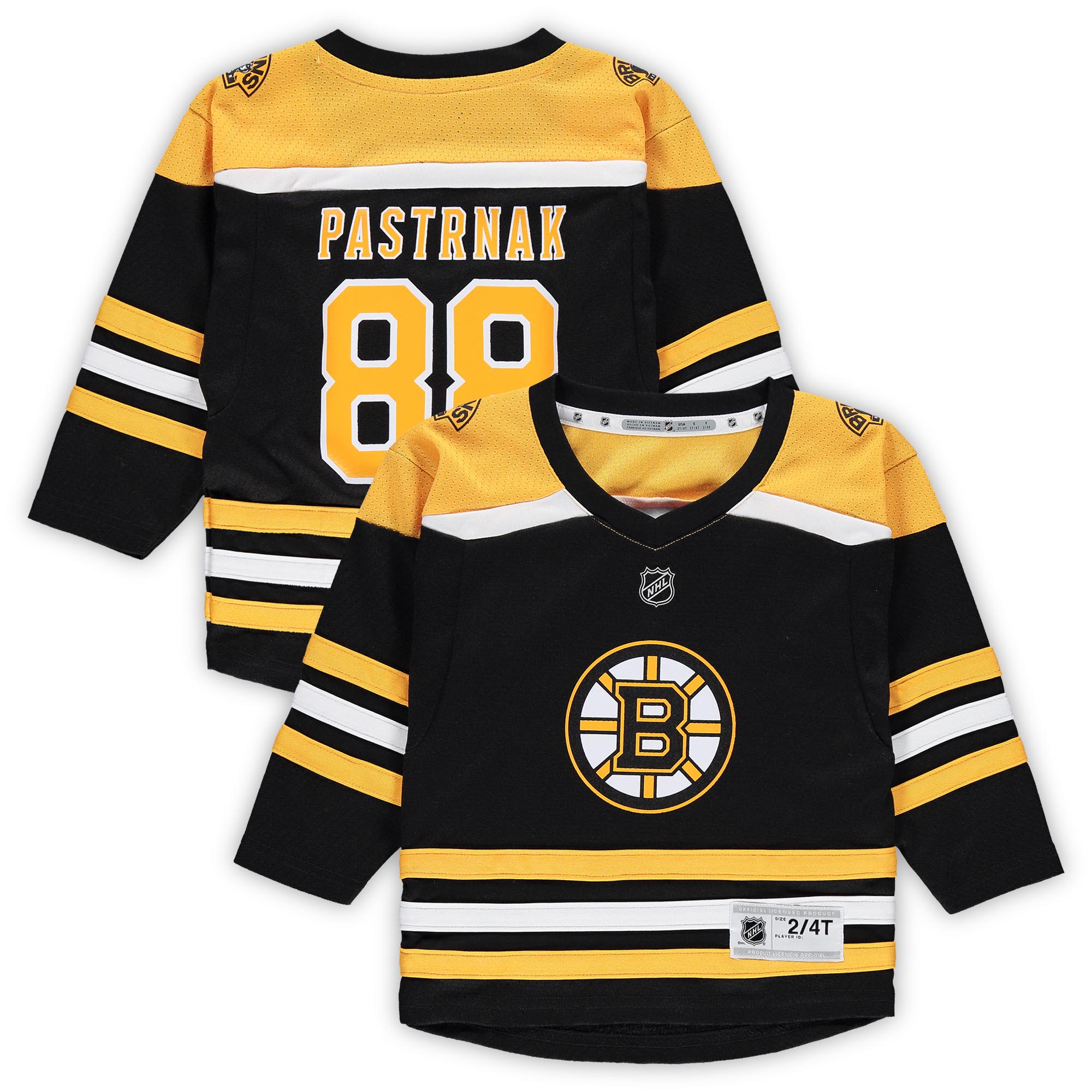David Pastrnak Boston Bruins Toddler Home Replica Player Jersey - Black