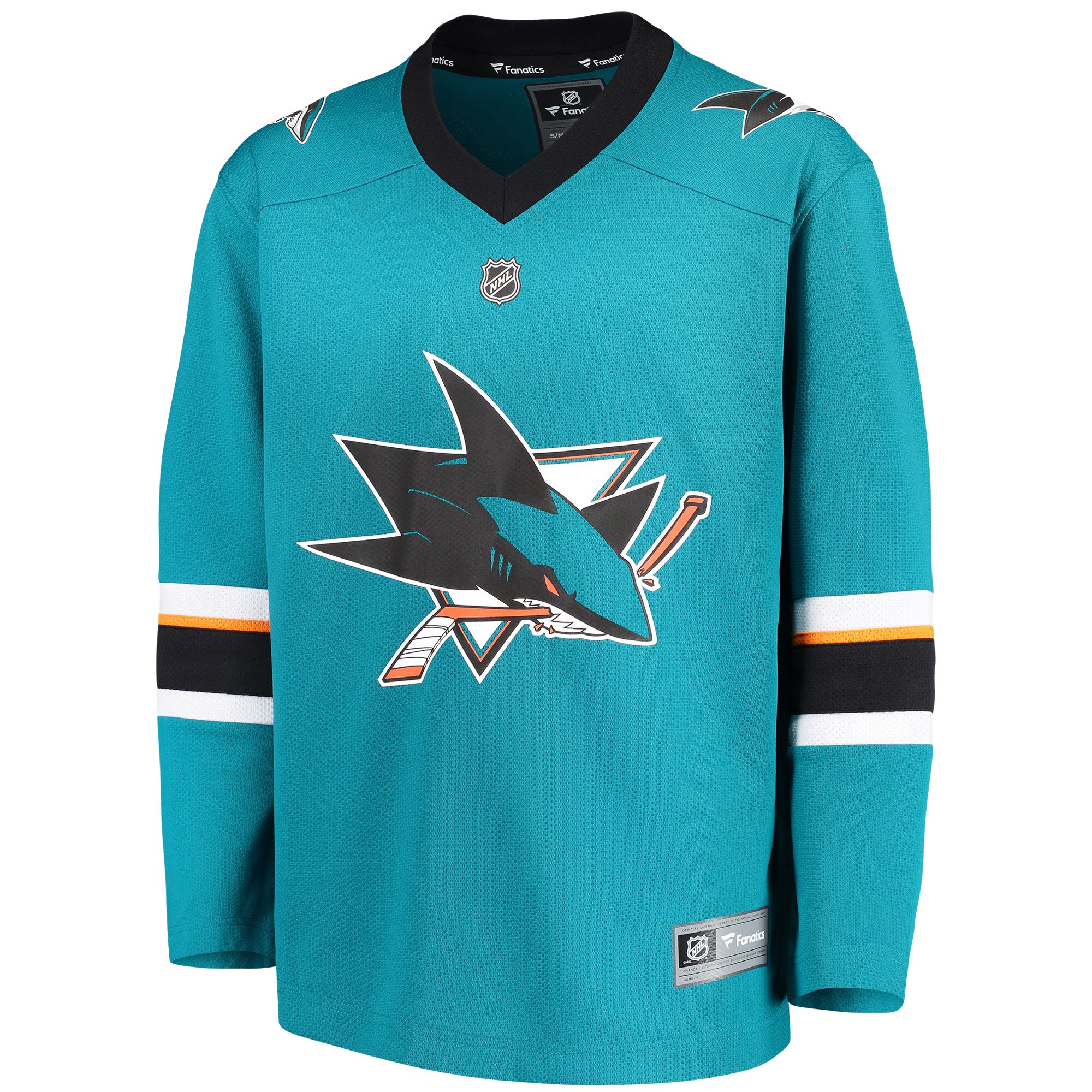 San Jose Sharks Fanatics Youth Home Replica Blank Jersey - Teal