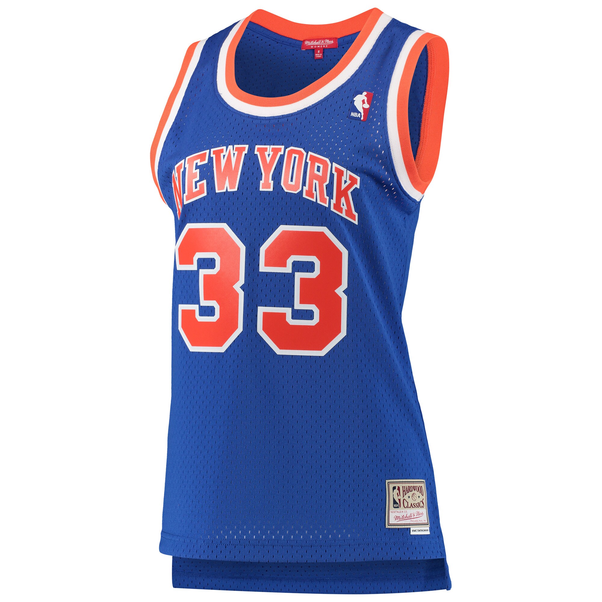 Patrick Ewing New York Knicks Mitchell & Ness Women's 1991\/92 Hardwood Classics Swingman Jersey - Blue