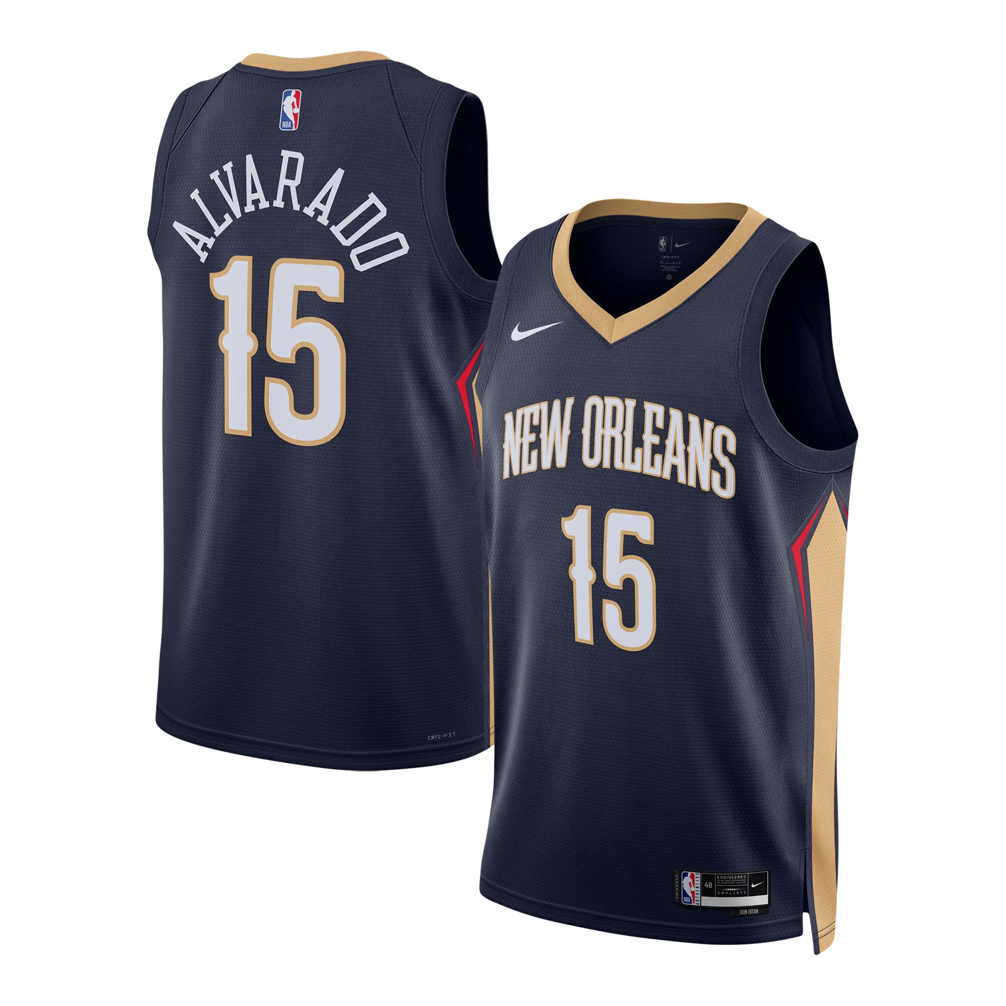 Jose Alvarado New Orleans Pelicans  Unisex Swingman Jersey - Icon Edition - Navy