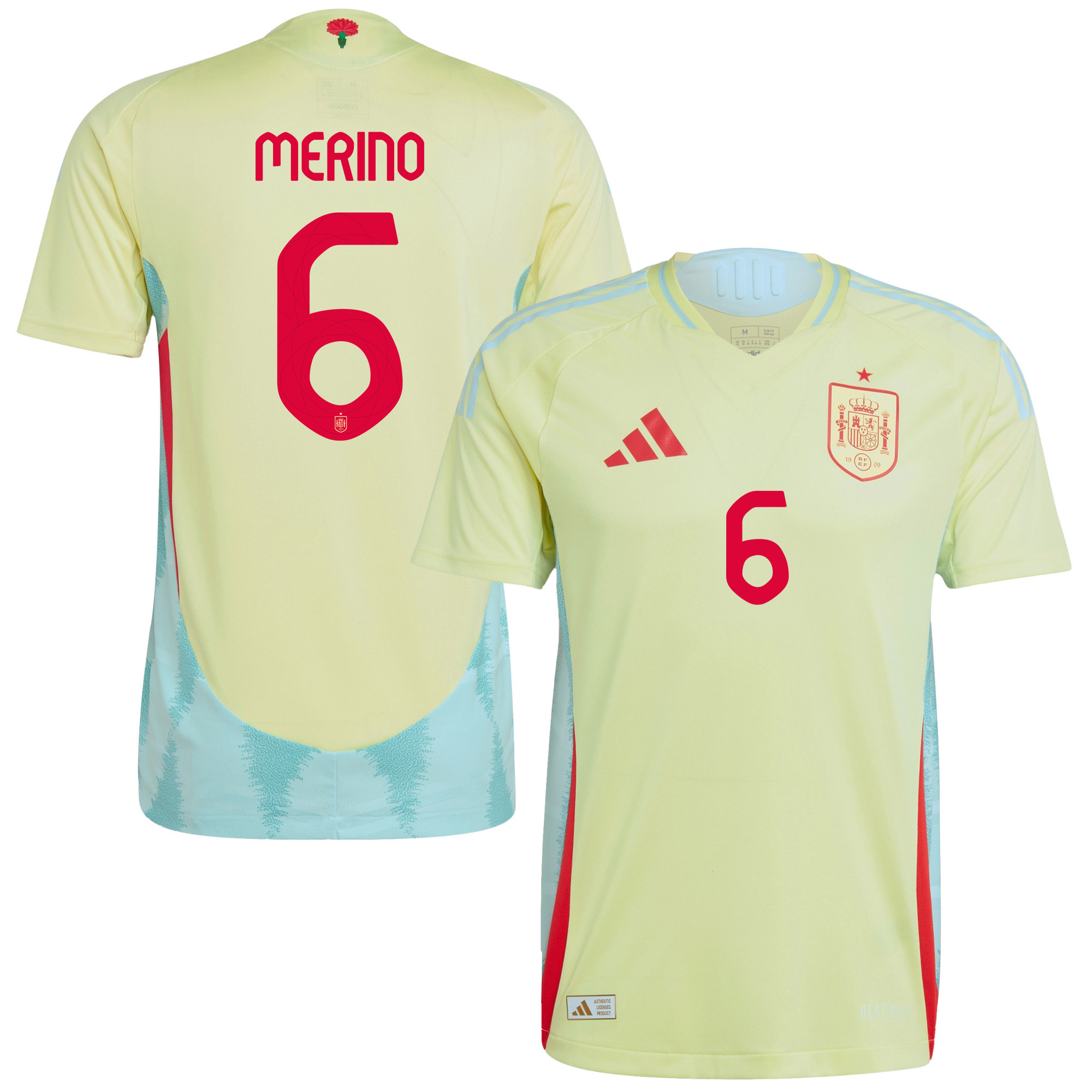 Mikel Merino 6 Spain National Team 2024 Away Men Jersey - Yellow