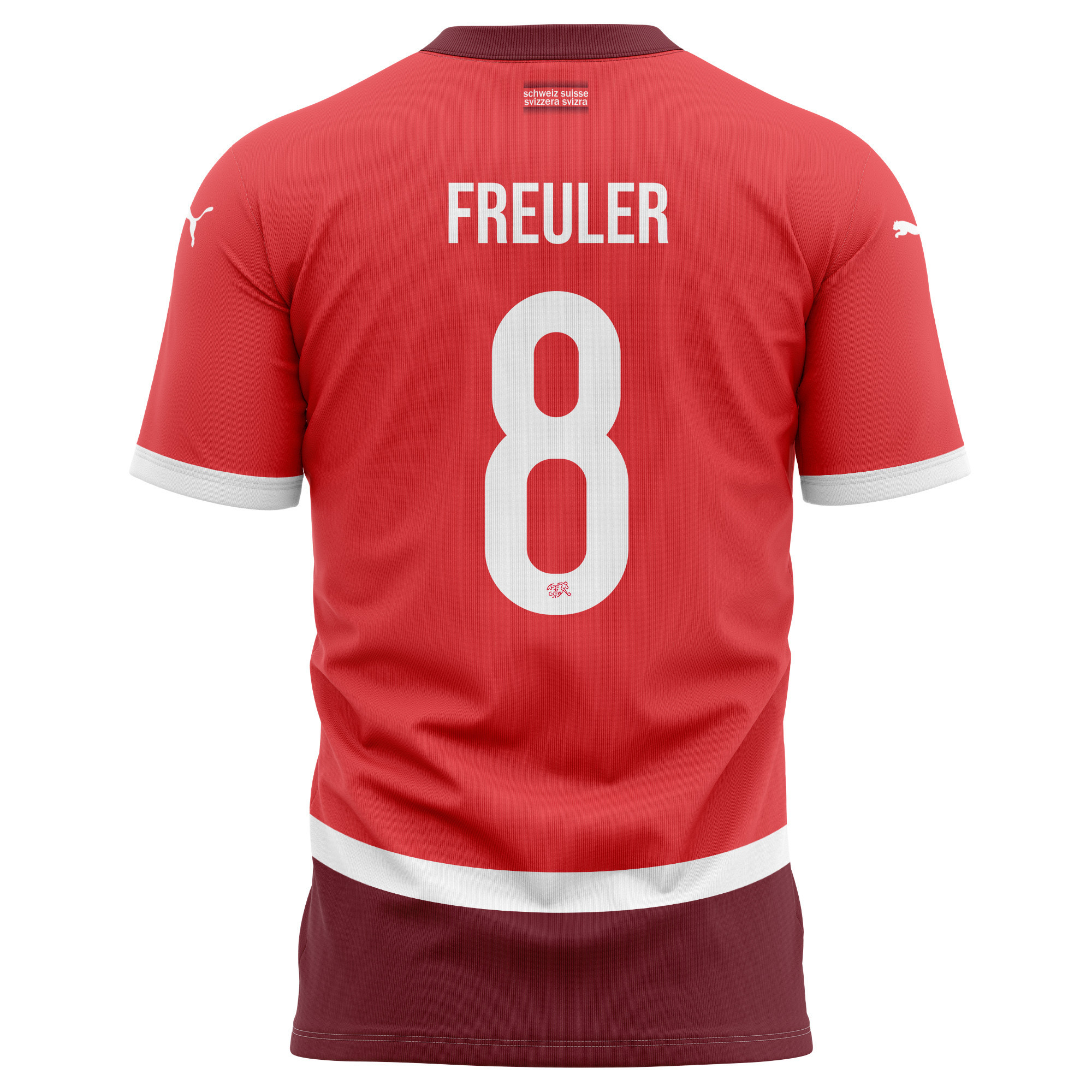 Remo Freuler 8 Switzerland National Team 2024/25 Home Kits AOP T-shirt - Red