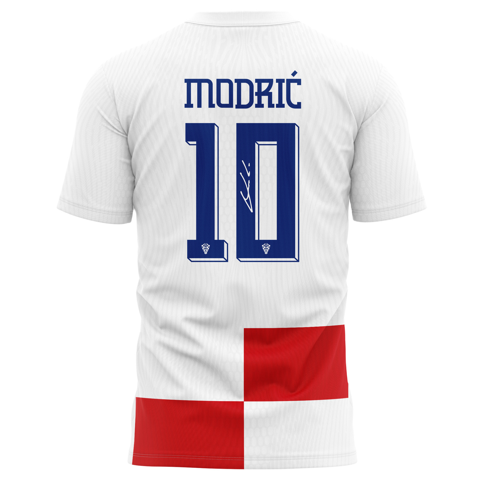 Luka Modrić 10 Signed Croatia National Team 2024/25 Home Kits AOP T-shirt Autographed - White