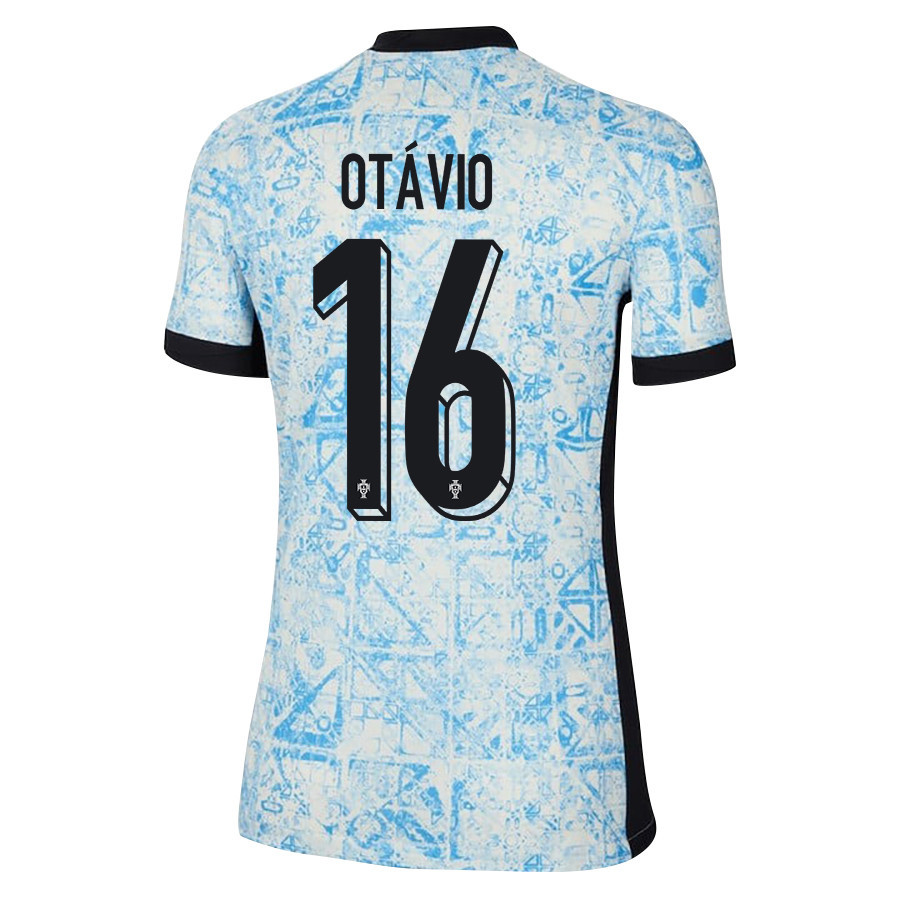 Otávio 16 Portugal National Team 2024/25 Away WOMEN Jersey - Cream/Blue