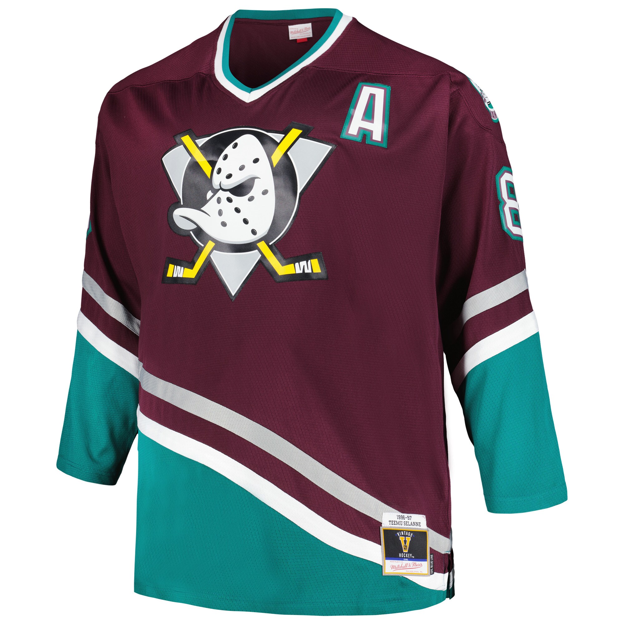 Teemu Selanne Anaheim Ducks Mitchell & Ness Big & Tall   Blue Line Player Jersey - Purple