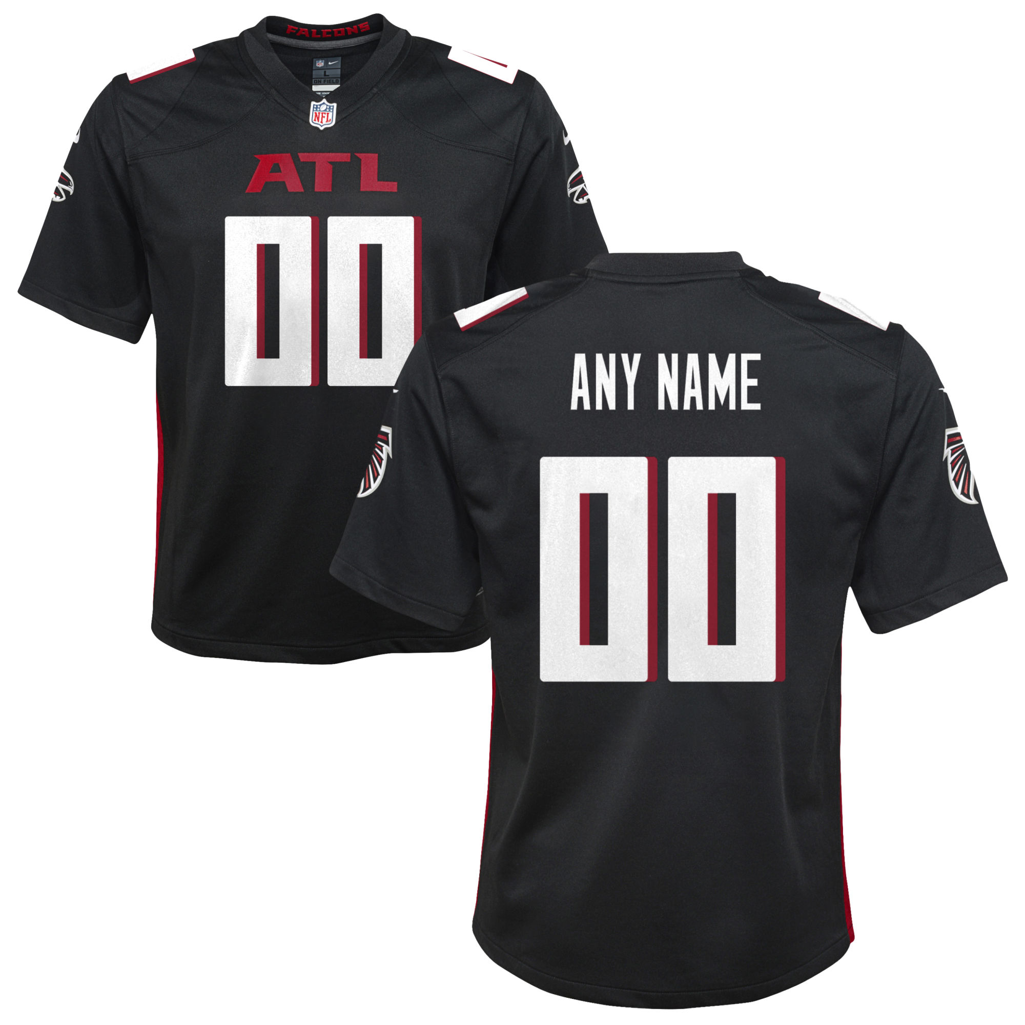 Atlanta Falcons  Youth Custom Game Jersey - Black