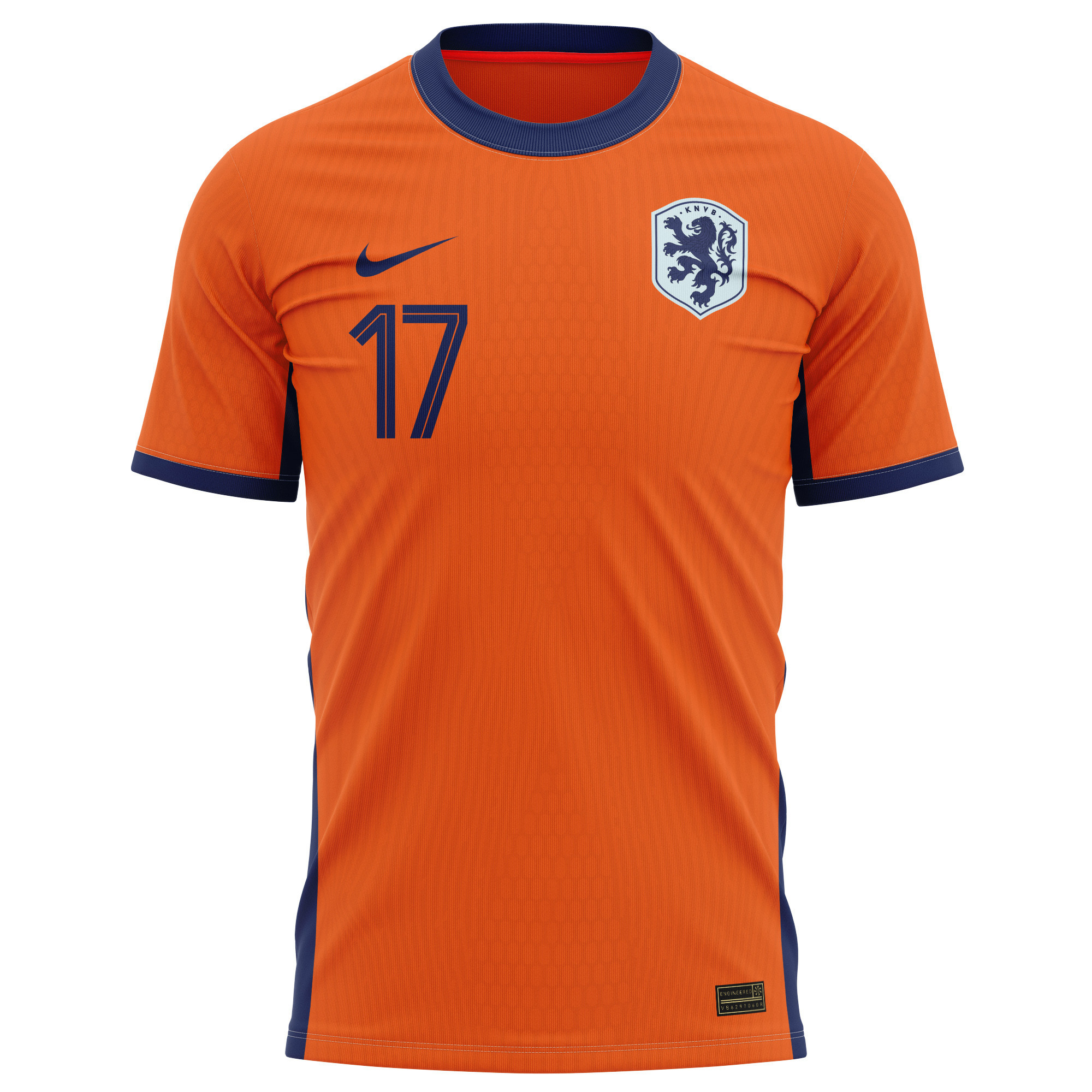 Daley Blind 17 Netherlands National Team 2024 Home Kits AOP T-shirt - Orange