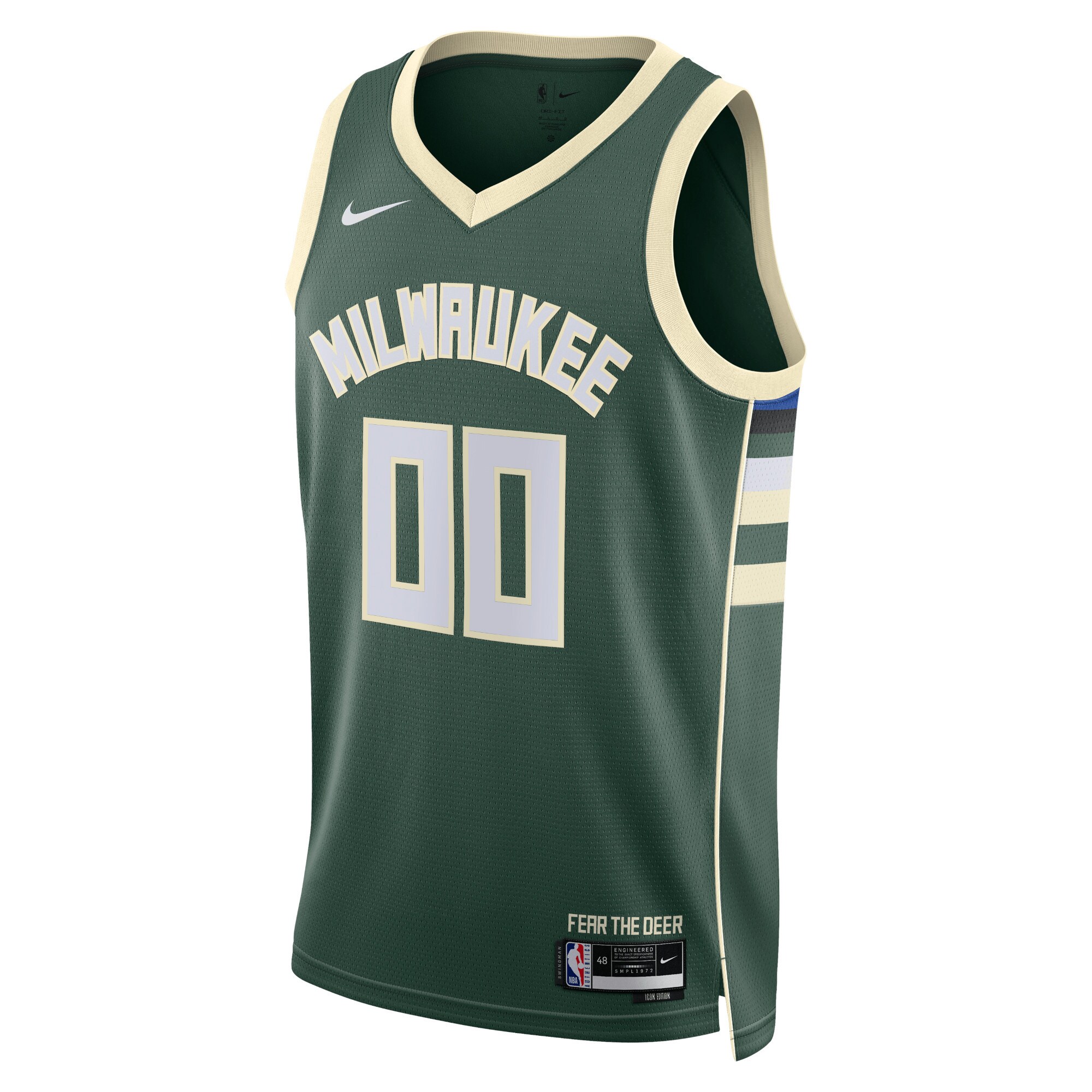 Milwaukee Bucks  Unisex Swingman Custom Jersey Hunter Green - Icon Edition