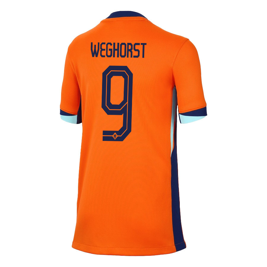 Wout Weghorst 9 Netherlands National Team 2024/25 Home YOUTH Jersey - Orange