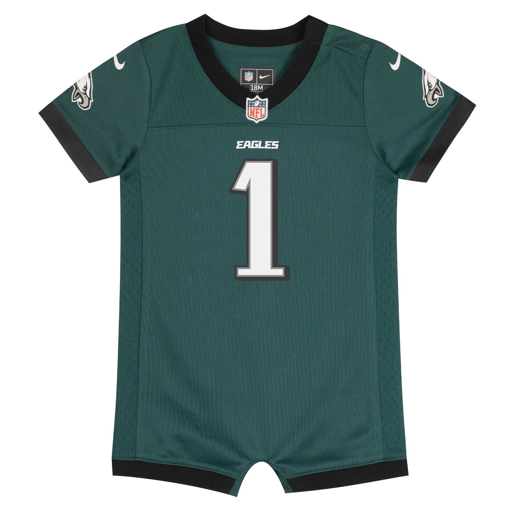 Jalen Hurts Philadelphia Eagles  Newborn & Infant Game Romper Jersey - Midnight Green