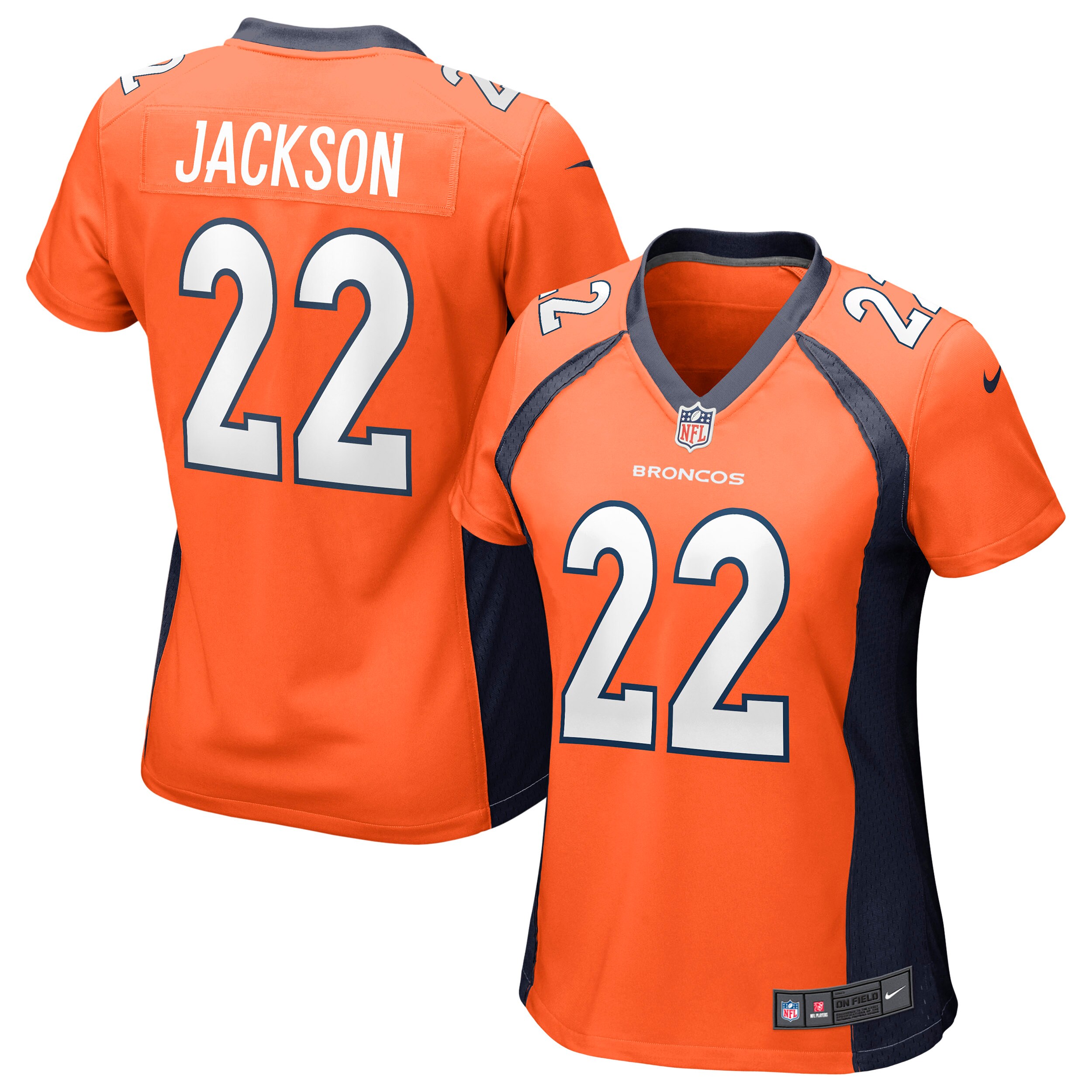 Kareem Jackson Denver Broncos  Women's Game Jersey - Orange