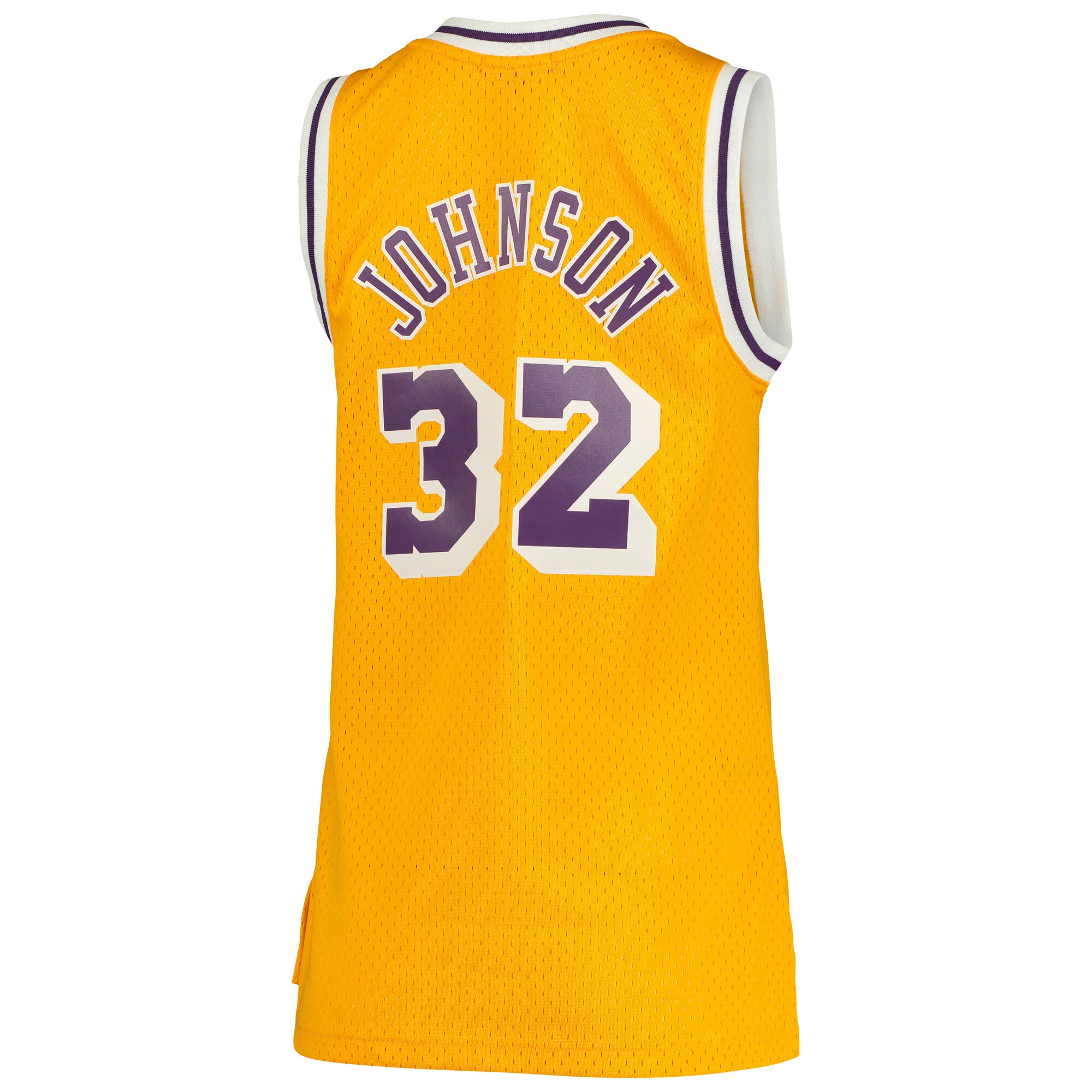 Magic Johnson Los Angeles Lakers Mitchell & Ness Women's 1984\/85 Hardwood Classics Swingman Jersey - Gold