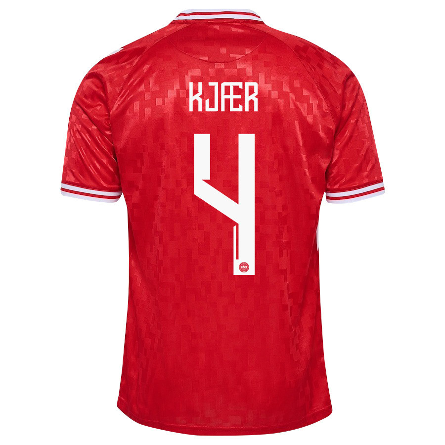 Simon Kjær 4 Denmark National Team 2024/25 Home Men Jersey - Red