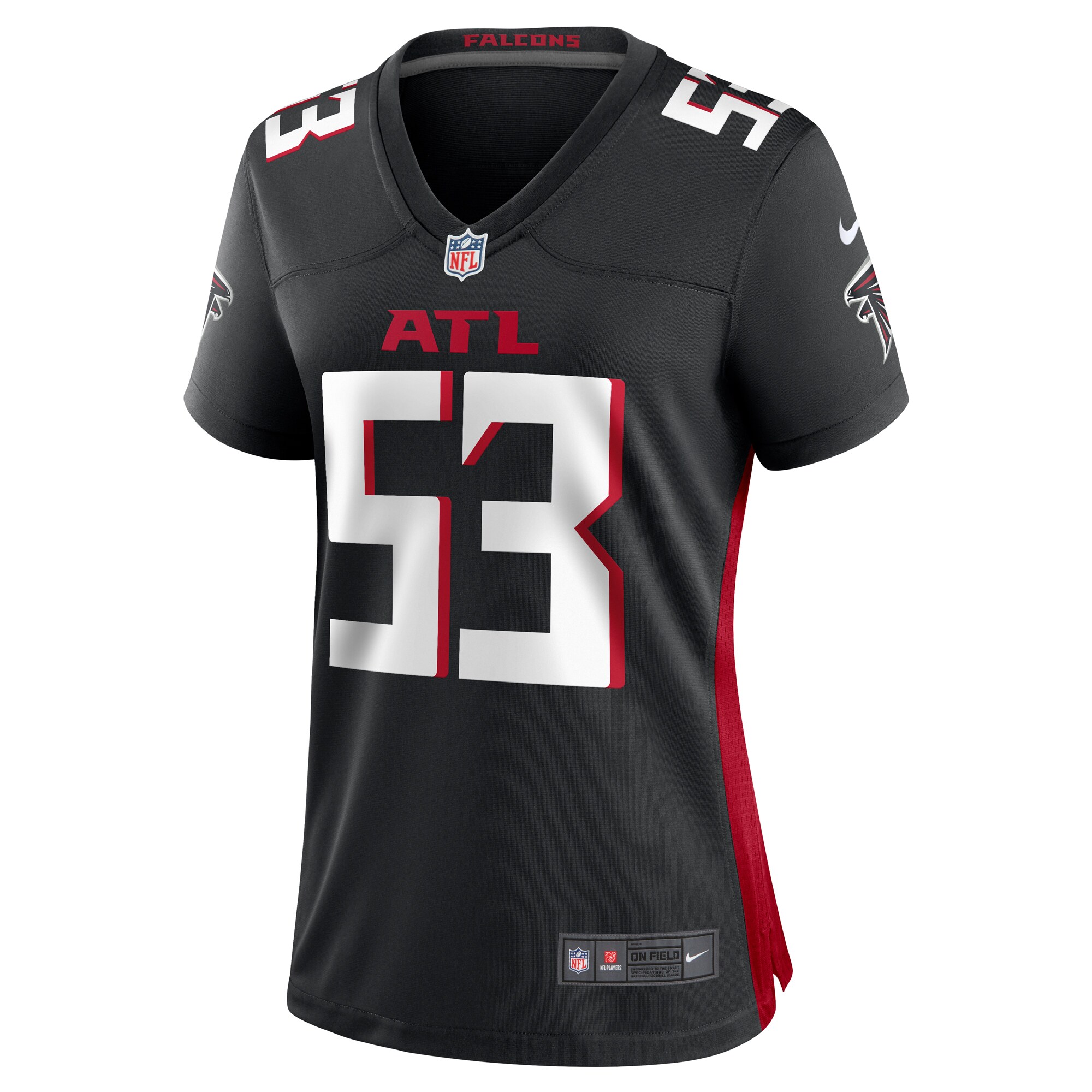 Nate Landman Atlanta Falcons  Women's Team Game Jersey -  Black