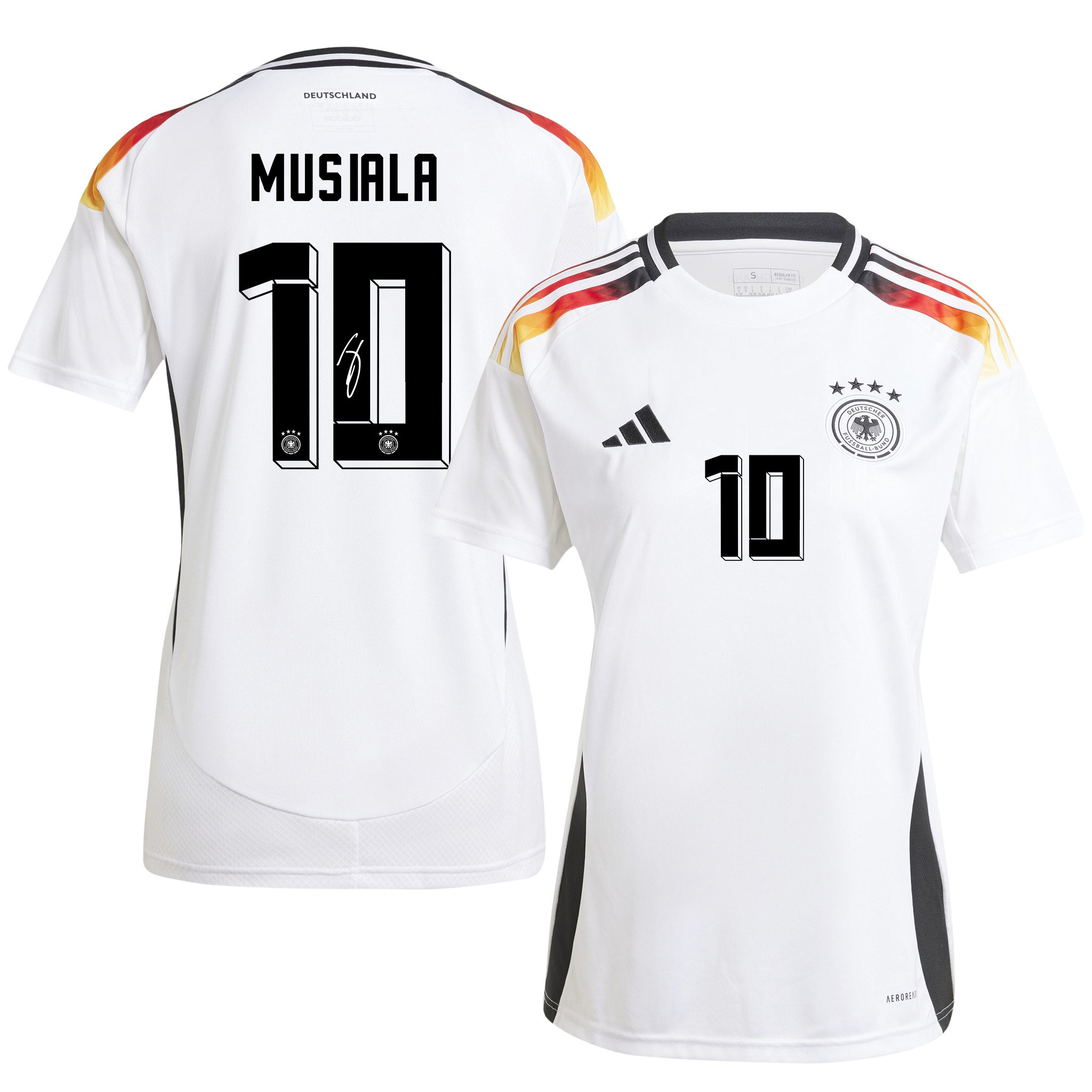 Jamal Musiala 10 Signed Germany National Team 2024/25 Home Jersey Autographed - Women