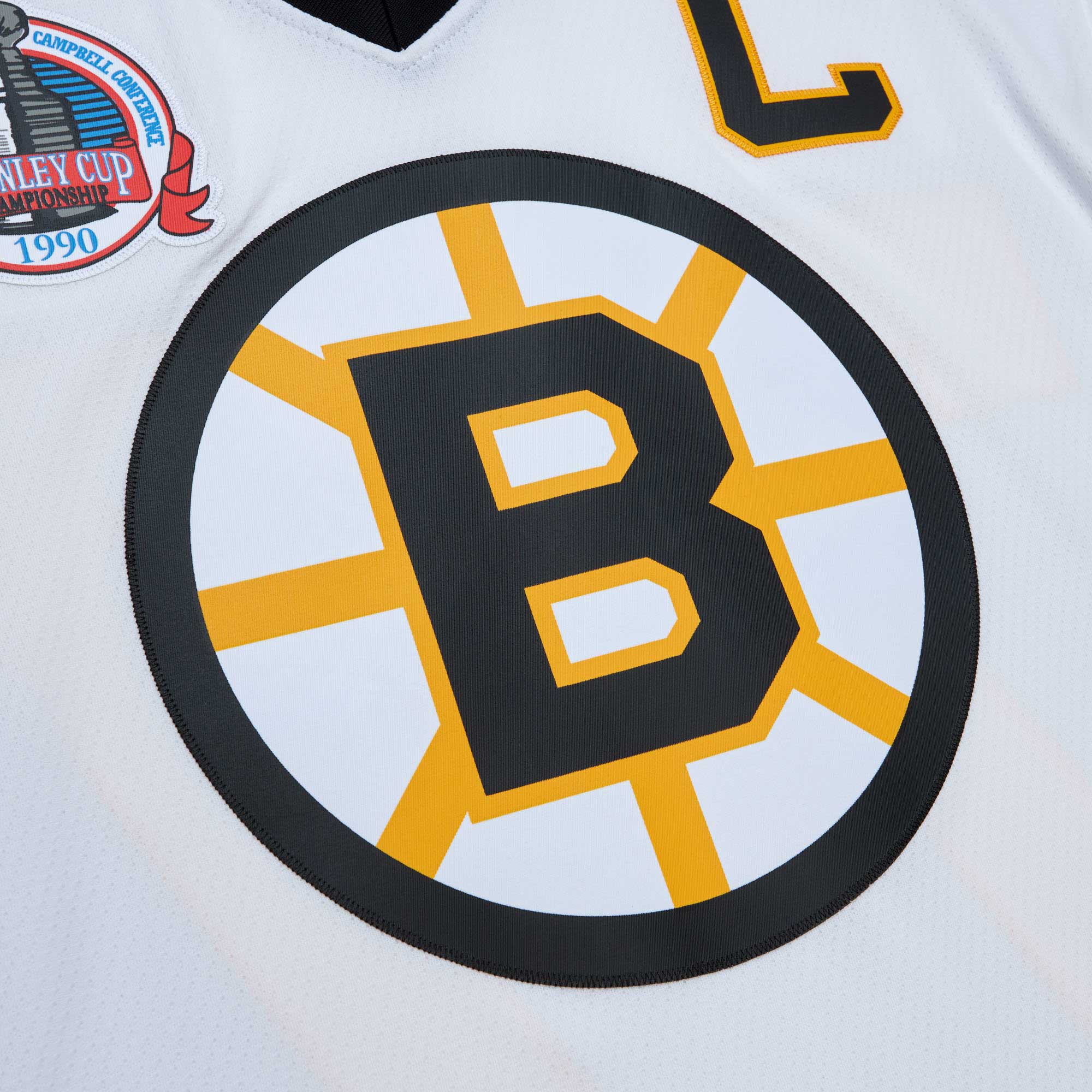 Ray Bourque Boston Bruins Mitchell & Ness Captain Patch 1989\/90 Blue Line Player Jersey - White