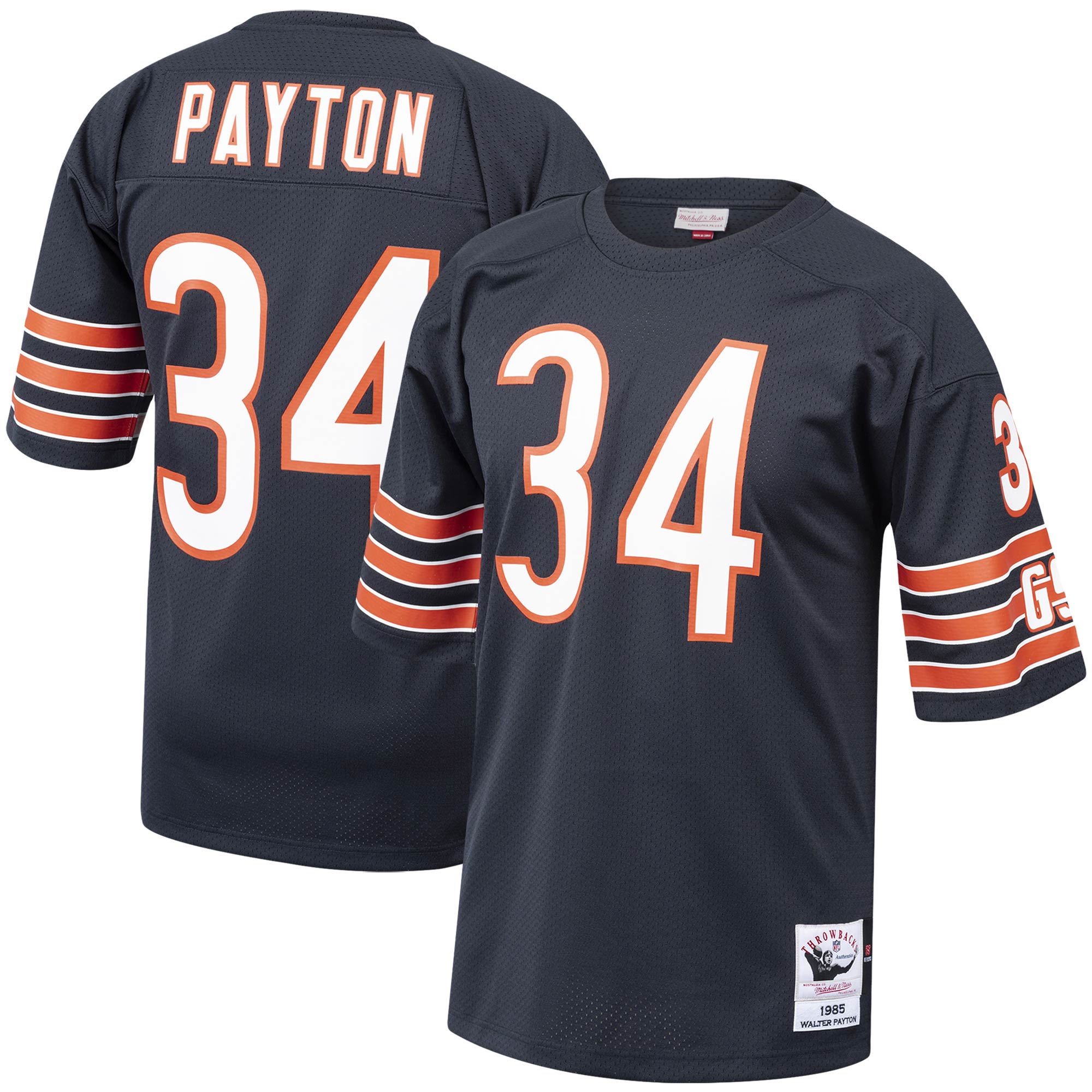Walter Payton Chicago Bears 1985 Mitchell & Ness Authentic Throwback Retired Player Jersey - Navy
