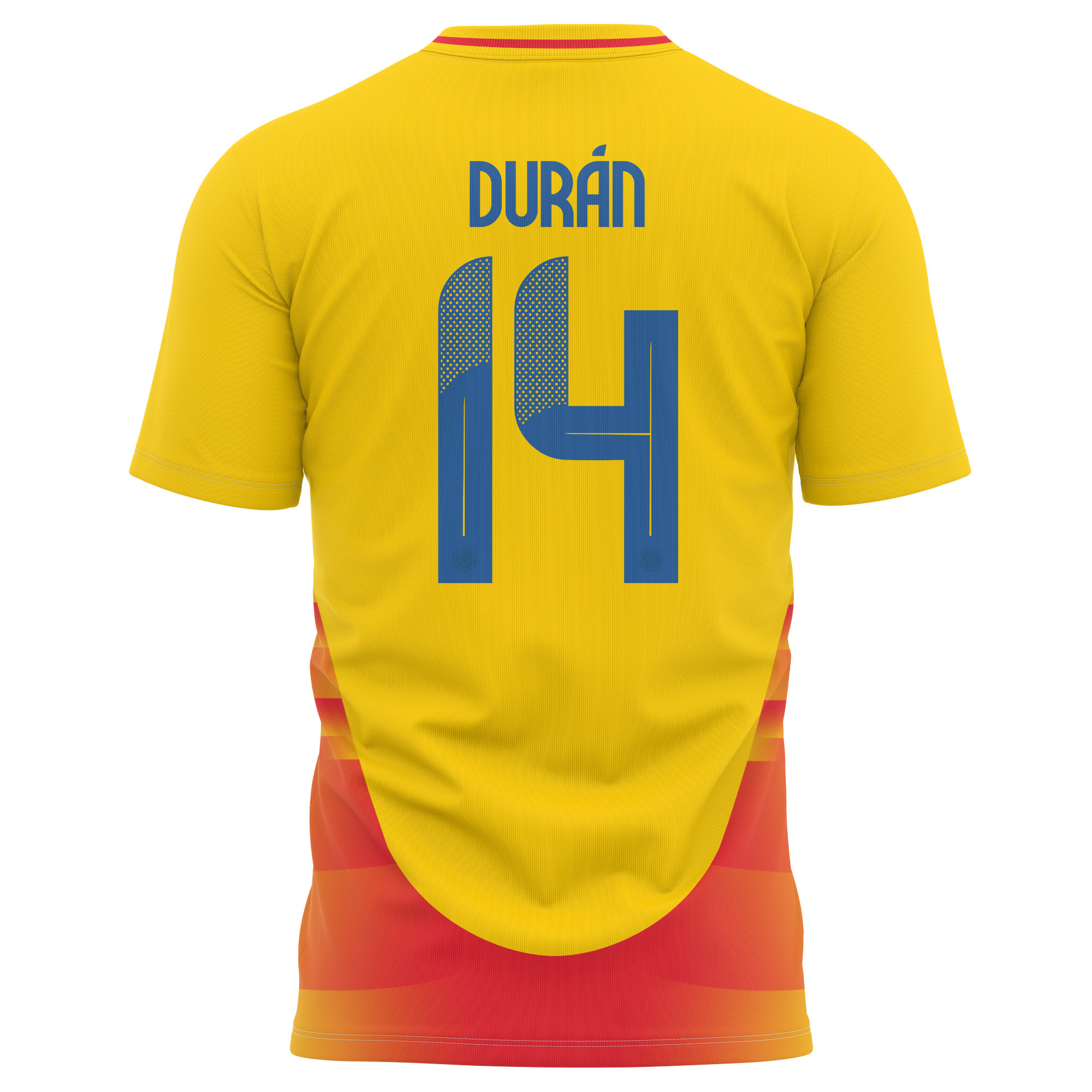 Jhon Durán 14 Colombia National Team 2024 Home Kits AOP T-shirt - Yellow