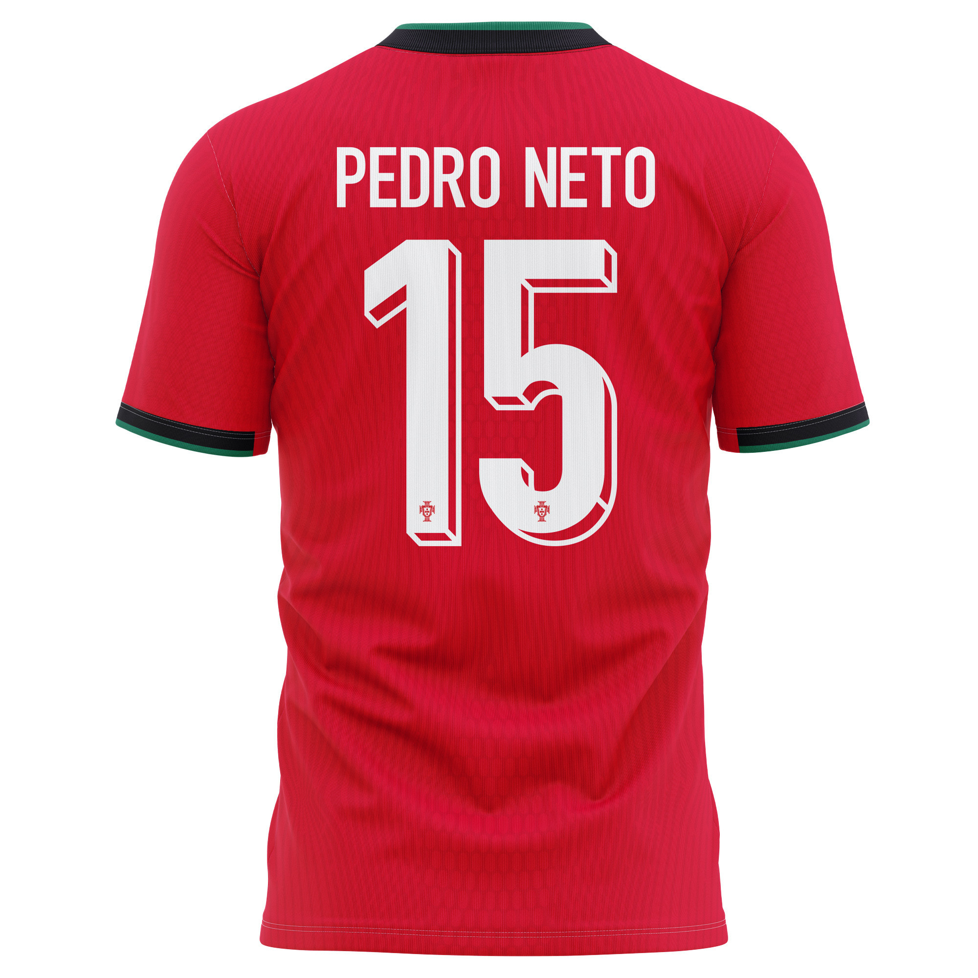 Pedro Neto 15 Portugal National Team 2024/25 Home Kits AOP T-shirt - Red