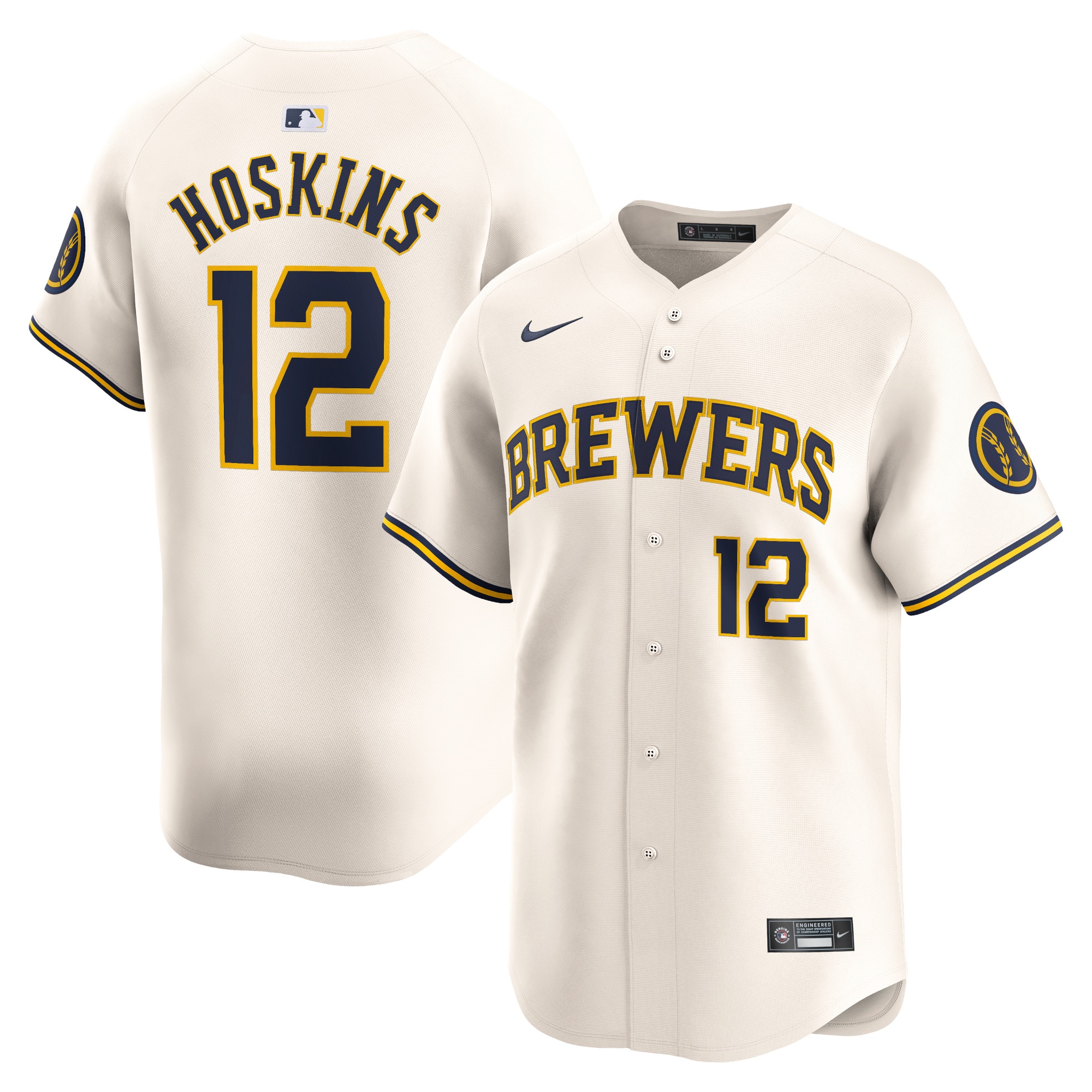 Rhys Hoskins Milwaukee Brewers  Home Limited Player Jersey - Cream