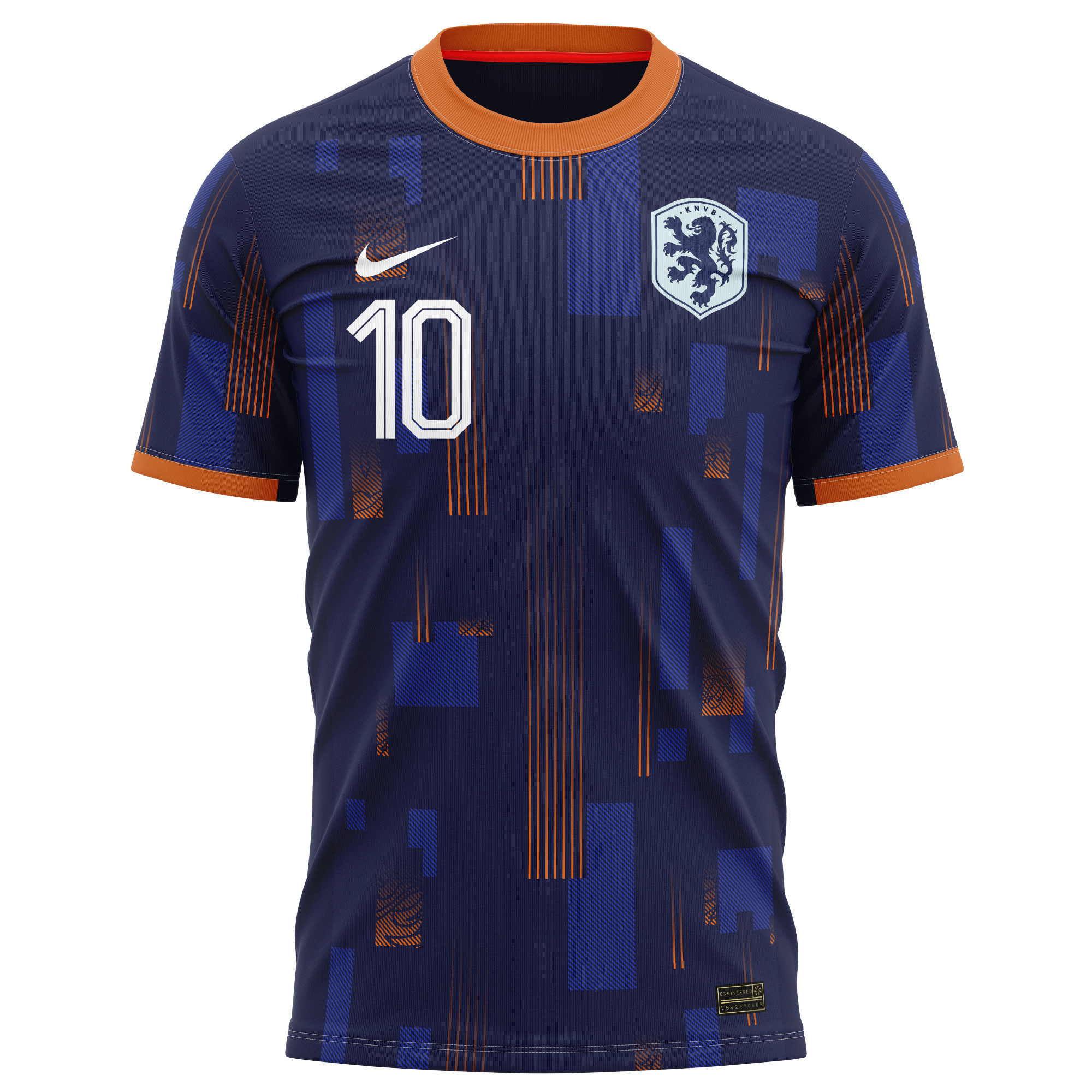 Memphis Depay 10 Netherlands National Team 2024 Away Kits AOP T-shirt - Navy