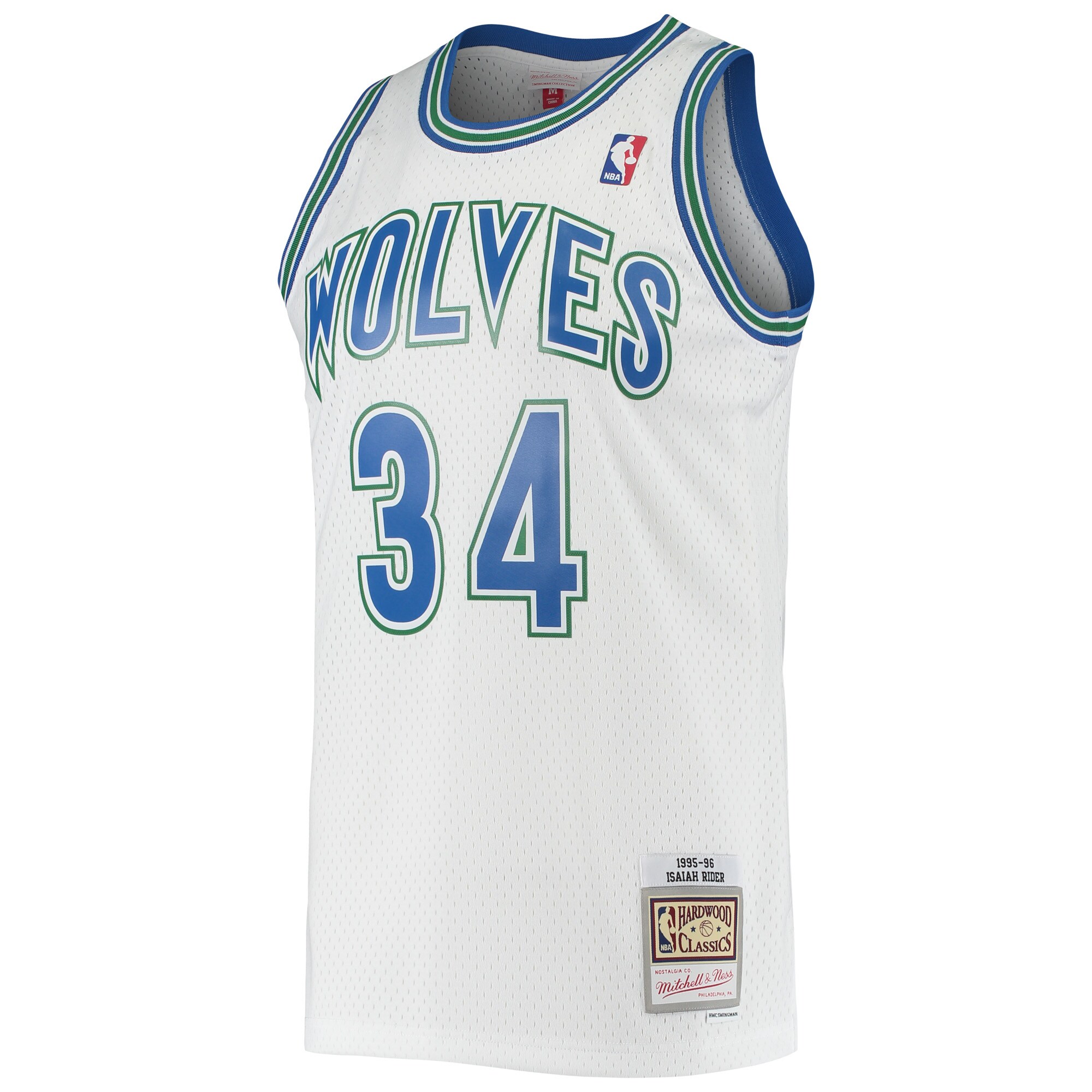 Isaiah Rider Minnesota Timberwolves Mitchell & Ness 1995\/96 Hardwood Classics Swingman Jersey - White