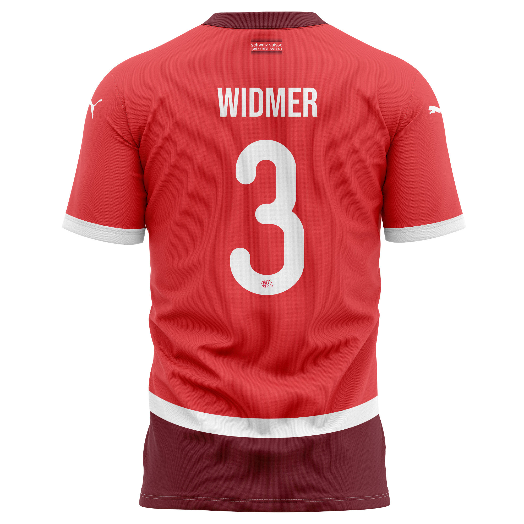 Silvan Widmer 3 Switzerland National Team 2024/25 Home Kits AOP T-shirt - Red