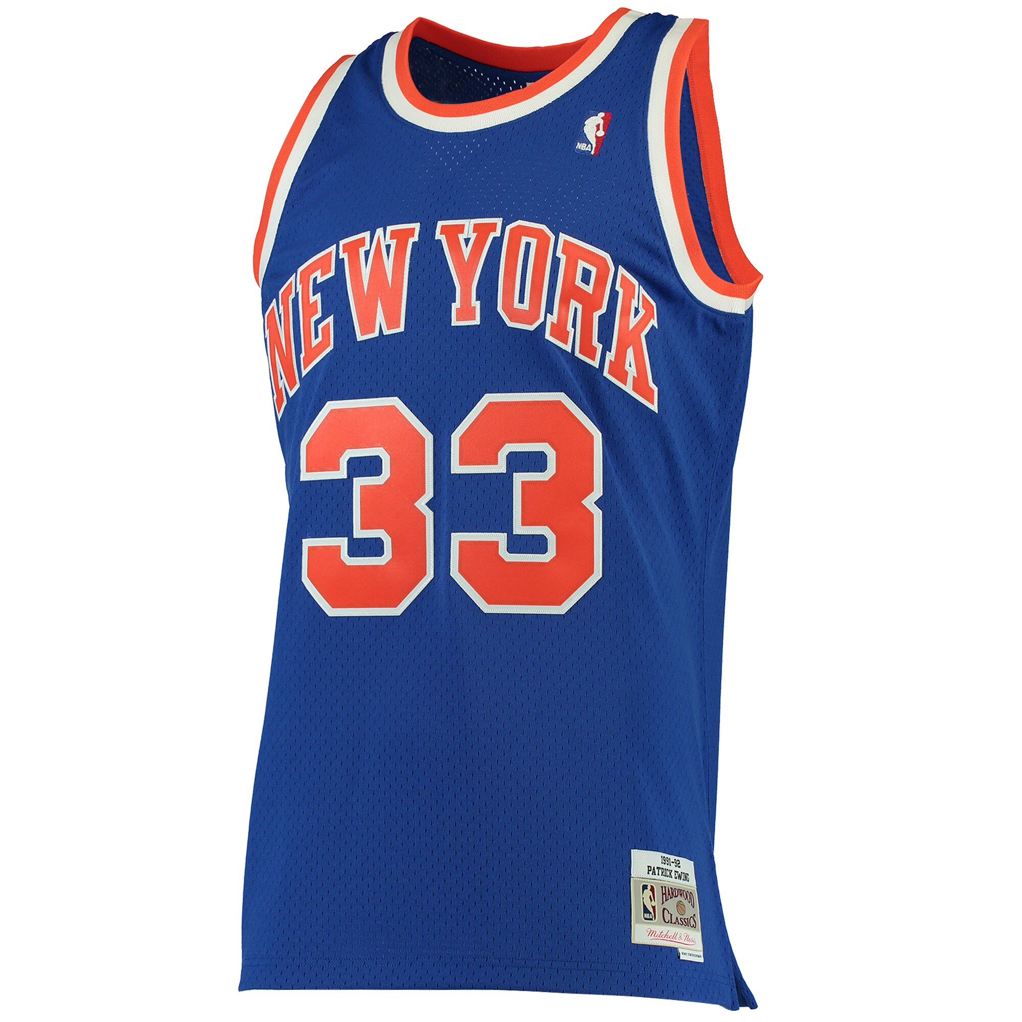 Patrick Ewing New York Knicks Mitchell & Ness 1991\/92 Hardwood Classics Swingman Jersey - Blue