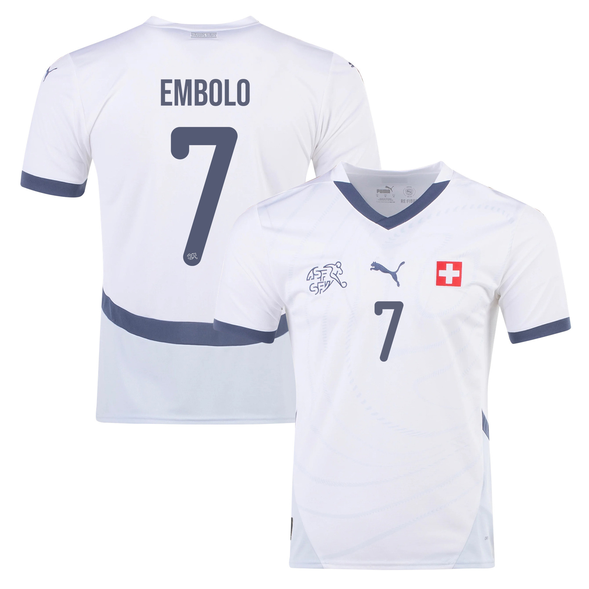 Breel Embolo 7 Switzerland National Team 2024/25 Away Men Jersey - White