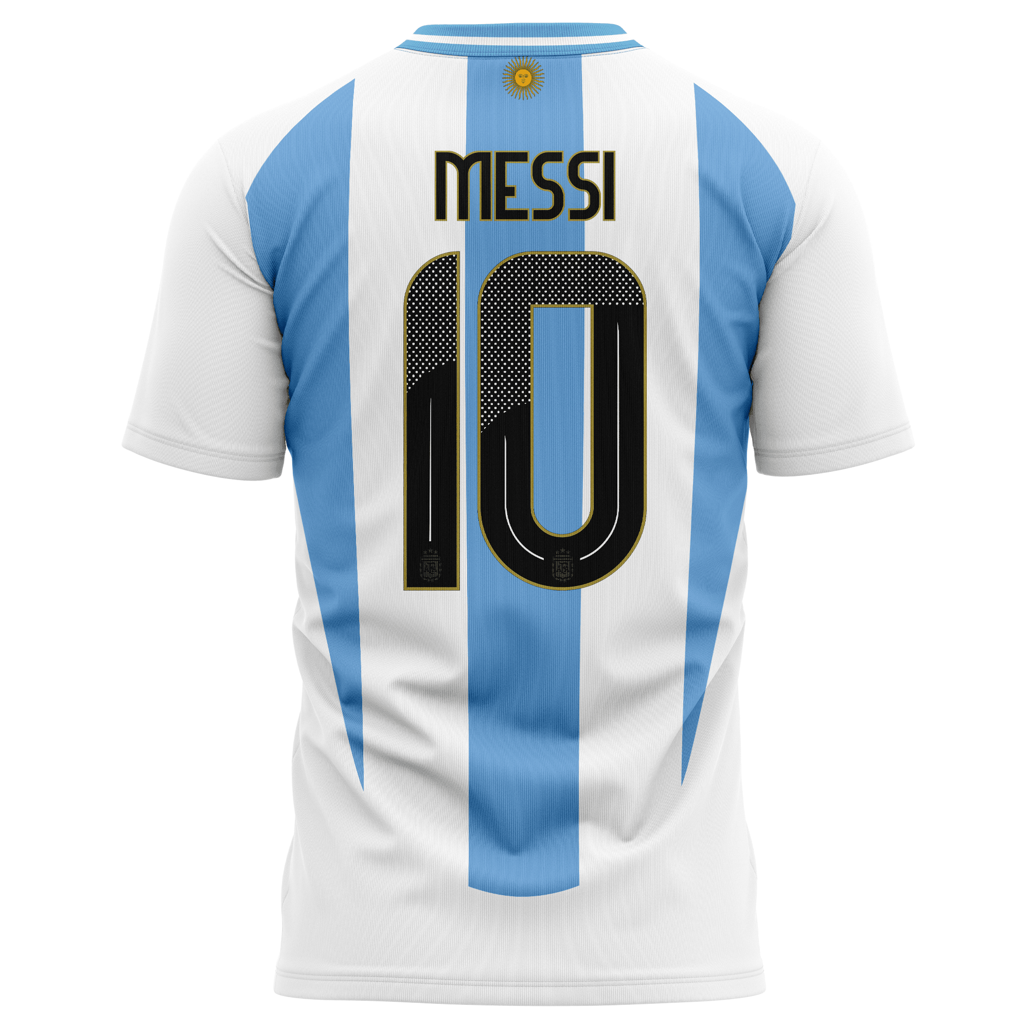 Lionel Messi 10 Argentina National Team 2024 Home Kits AOP T-shirt - White