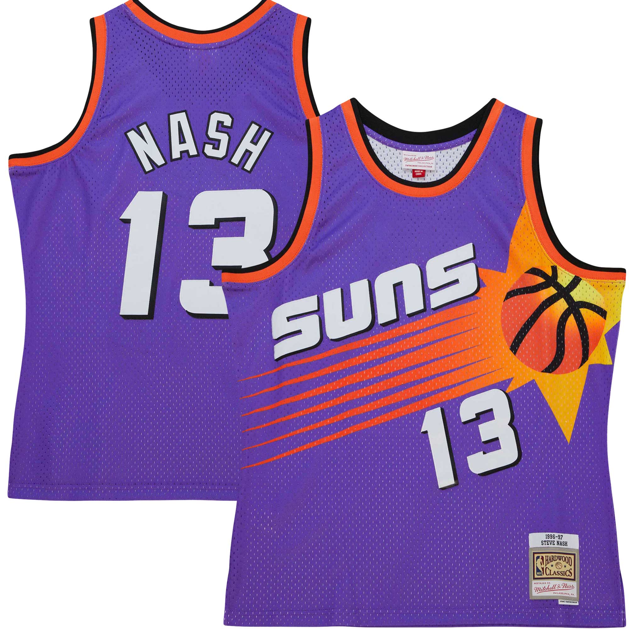 Steve Nash Phoenix Suns Mitchell & Ness Hardwood Classics 1996\/97 Tropical Swingman Jersey - Purple