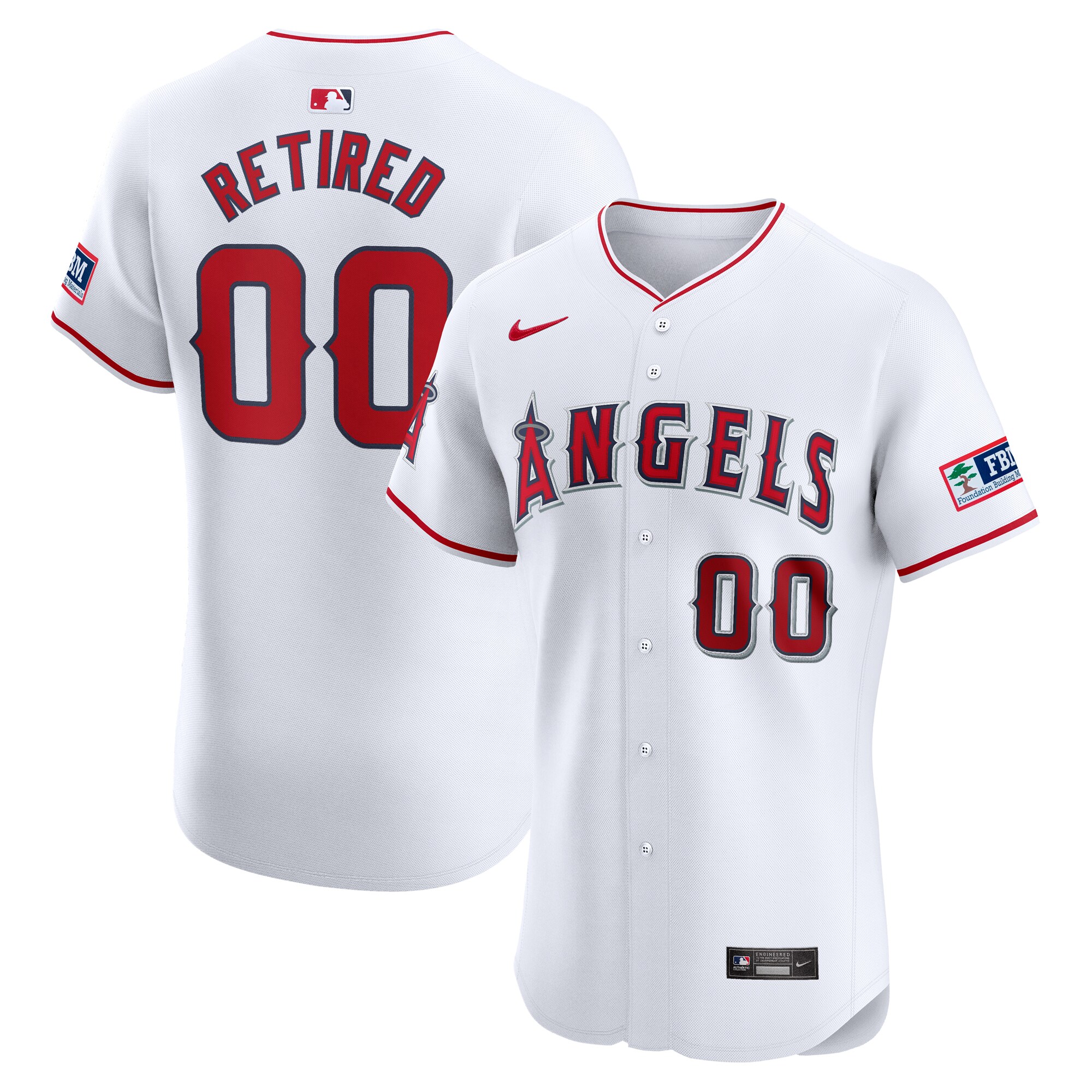 Los Angeles Angels  Home Elite Pick-A-Player Retired Roster Patch Jersey - White