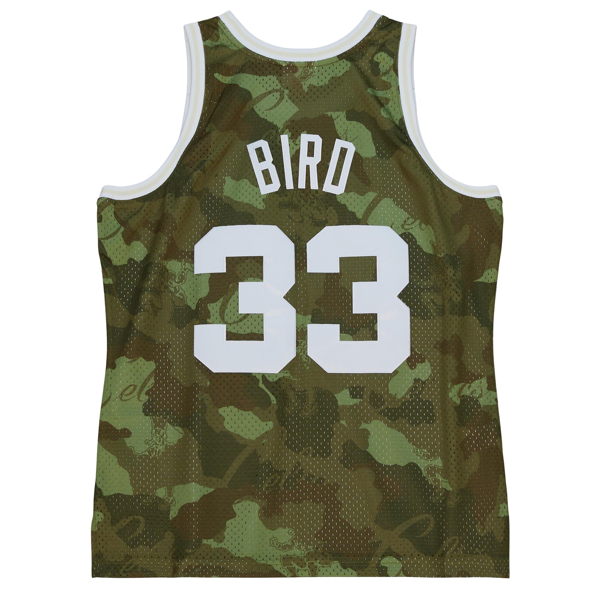 Larry Bird Boston Celtics Mitchell & Ness Hardwood Classics 1985\/86 Ghost Green Swingman Jersey - Camo
