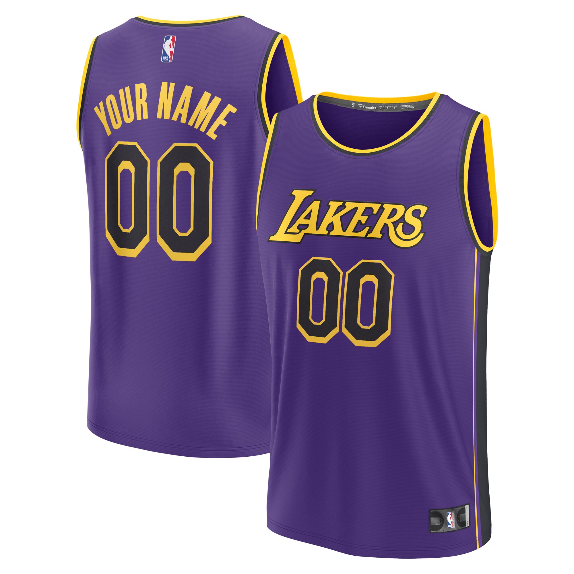Los Angeles Lakers Fanatics Youth Fast Break Replica Custom Jersey - Statement Edition - Purple