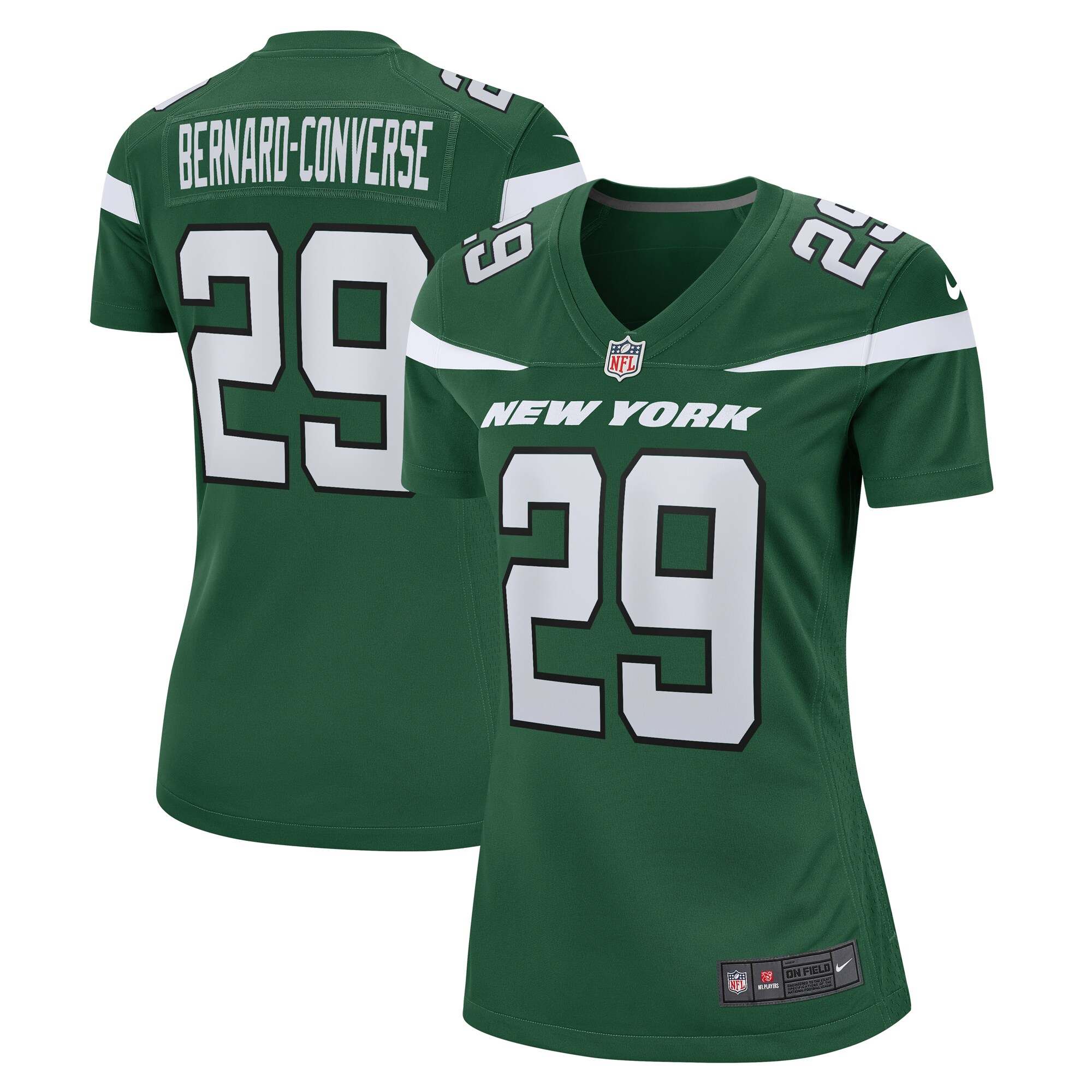 Jarrick Bernard Converse New York Jets  Women's  Game Jersey - Gotham Green