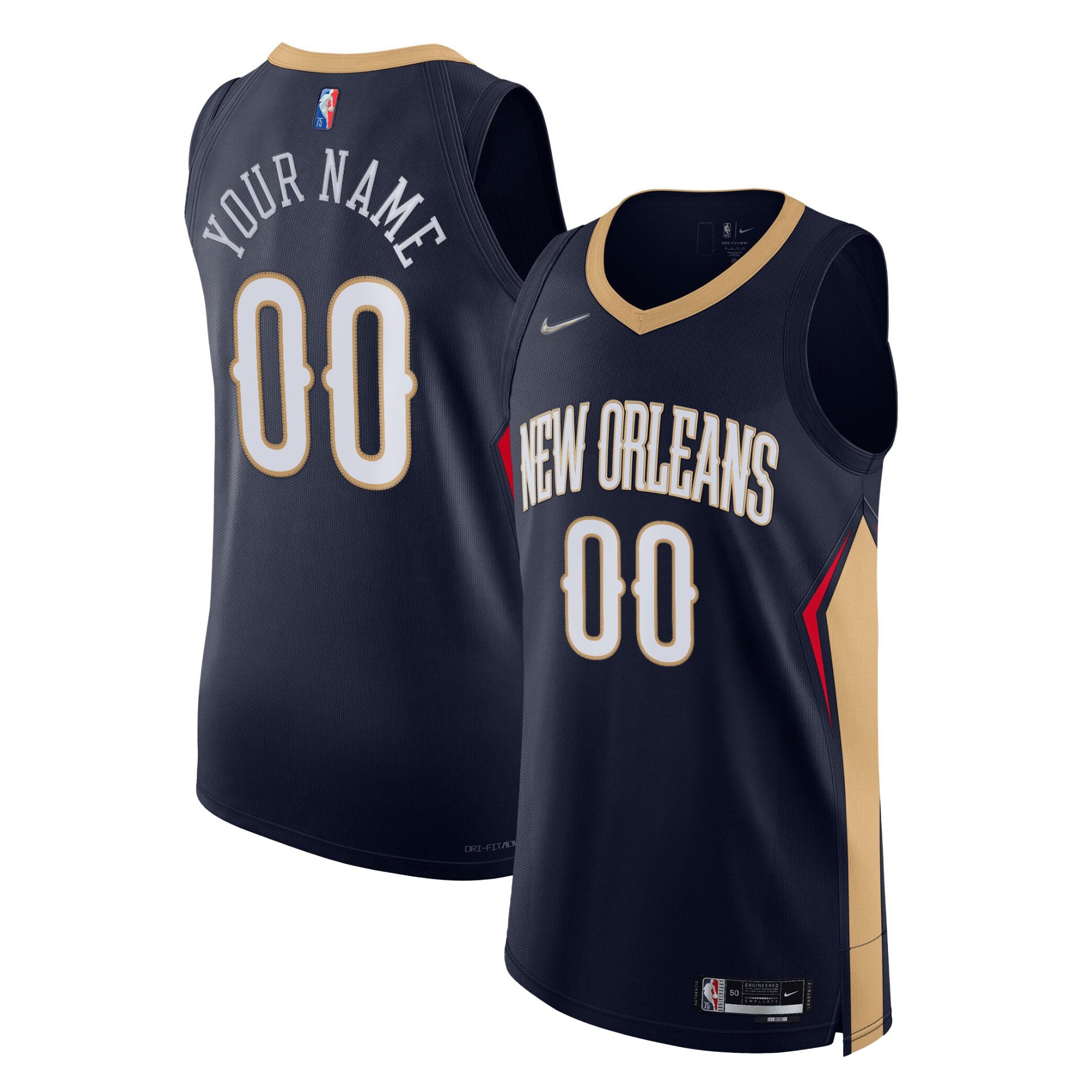 New Orleans Pelicans  2021\/22 Diamond Authentic Custom Jersey - Icon Edition - Navy