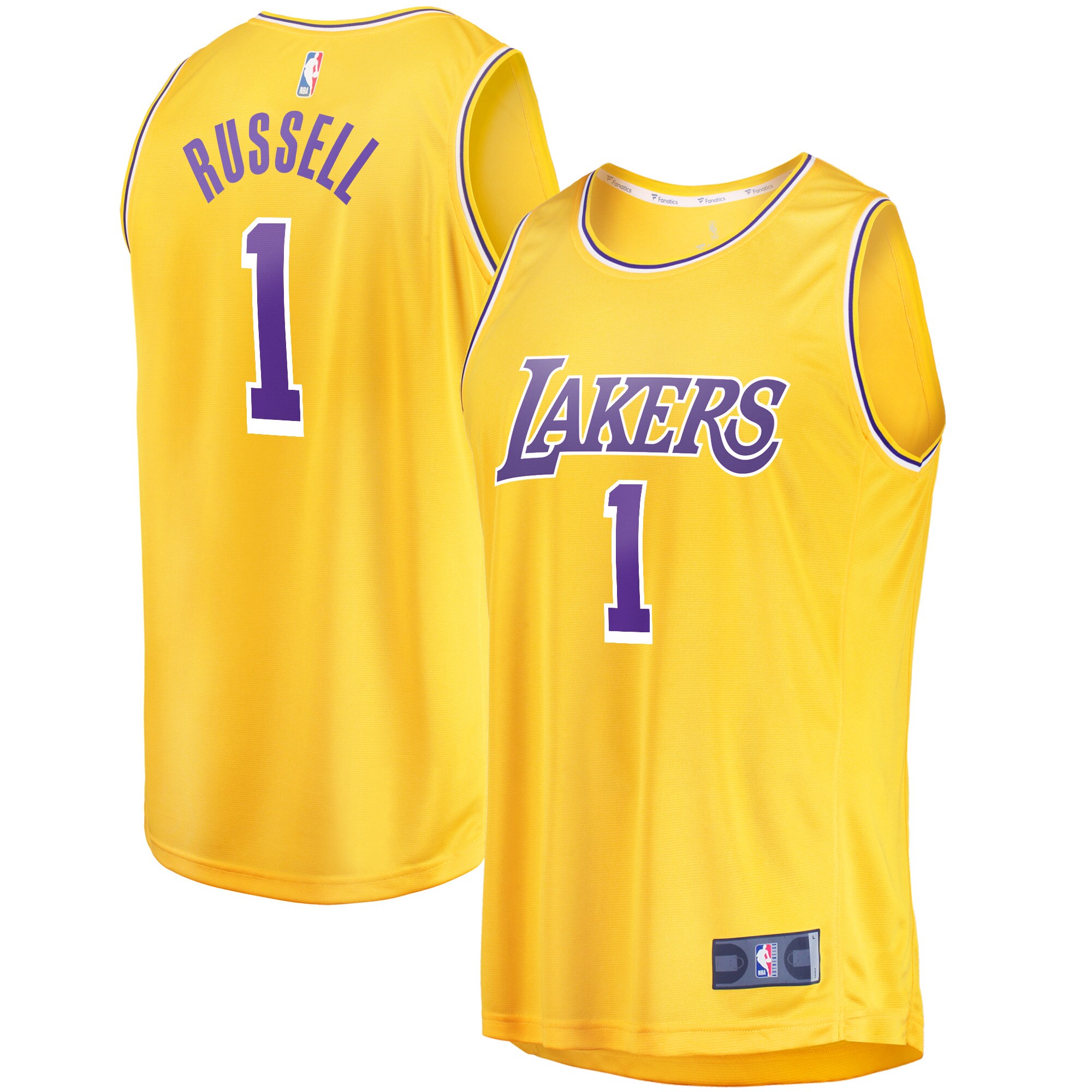 D'Angelo Russell Los Angeles Lakers Fanatics Fast Break Player Jersey - Icon Edition - Gold