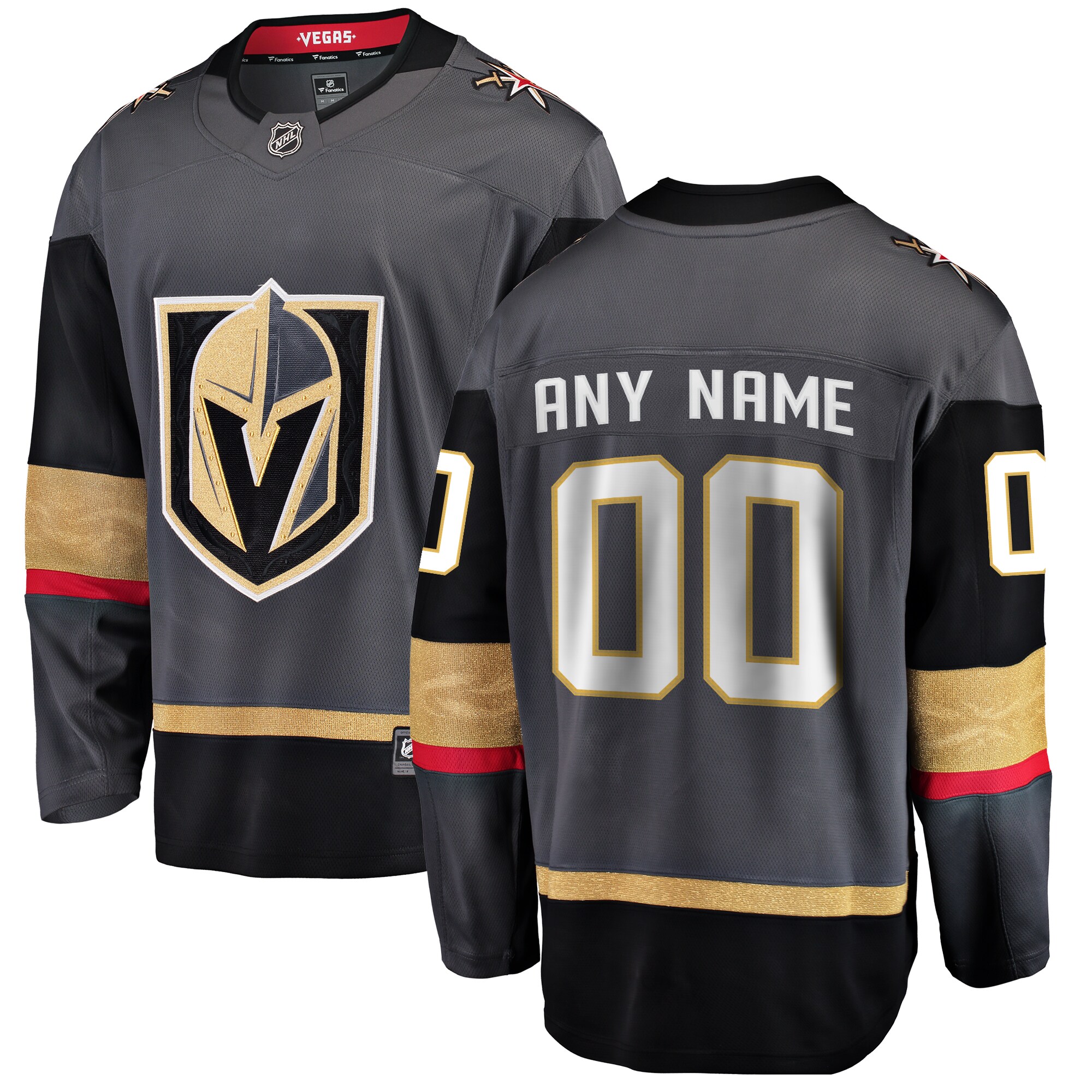 Vegas Golden Knights Fanatics Alternate Breakaway Custom Jersey - Gray