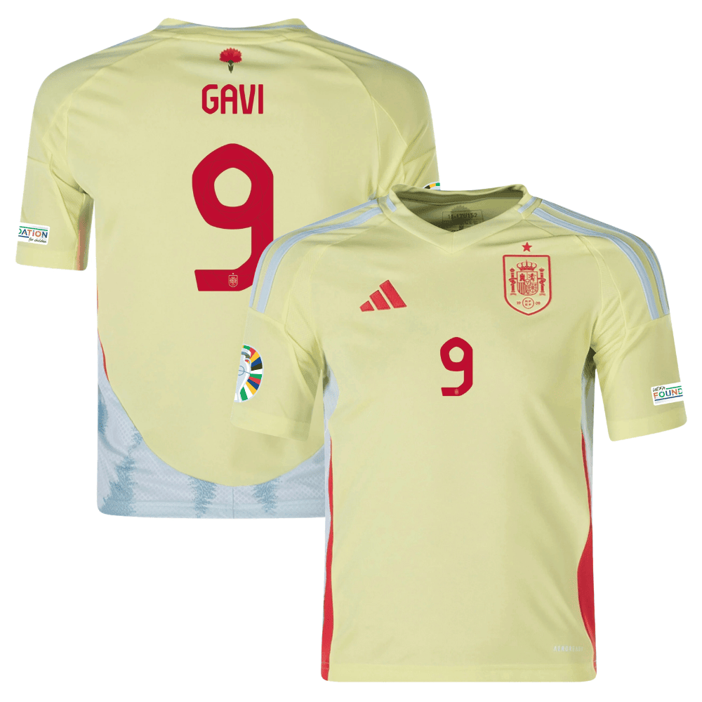 Gavi 9 Spain National Team 2024 Away YOUTH Jersey - Yellow