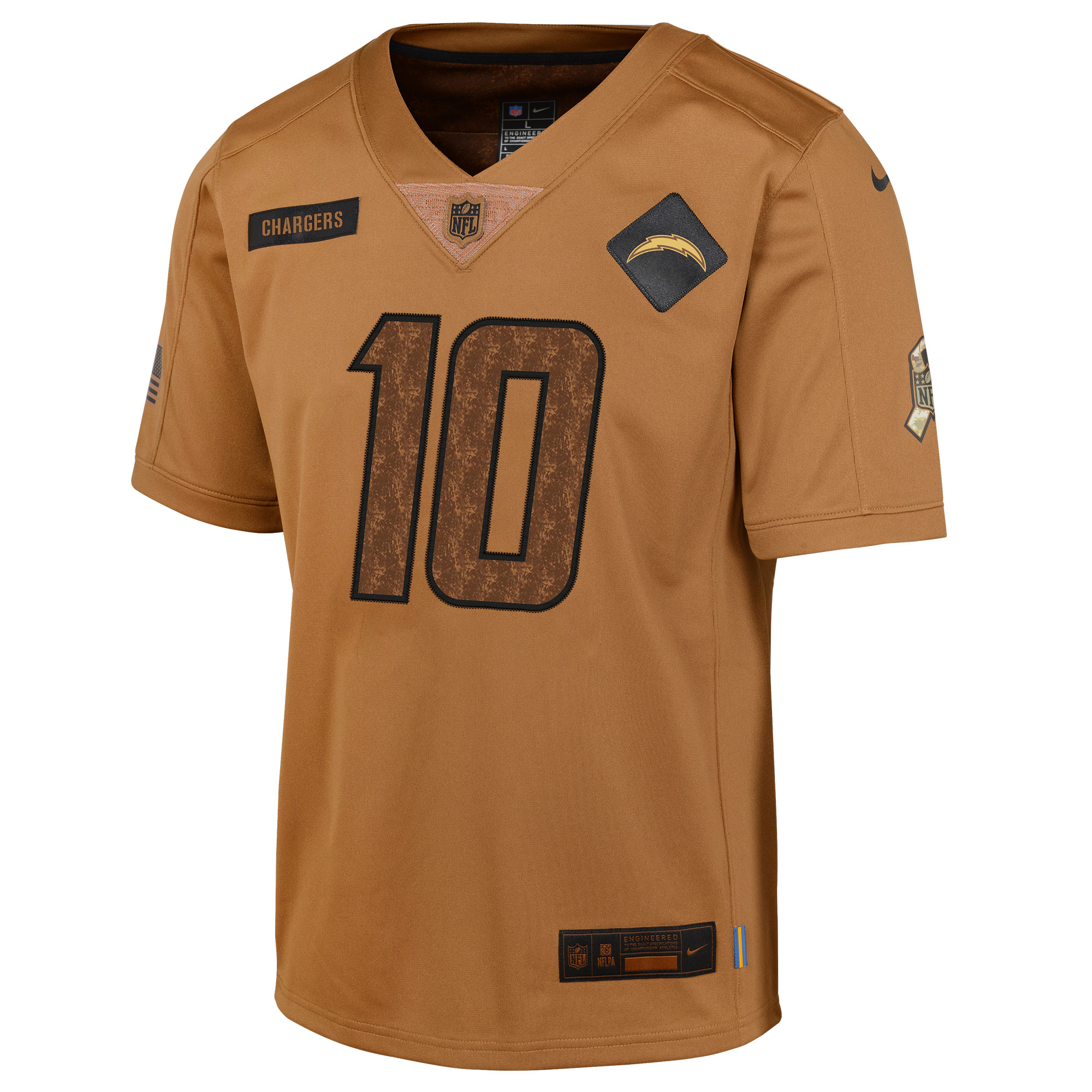 Justin Herbert Los Angeles Chargers  Youth 2023 Salute To Service Limited Jersey - Brown