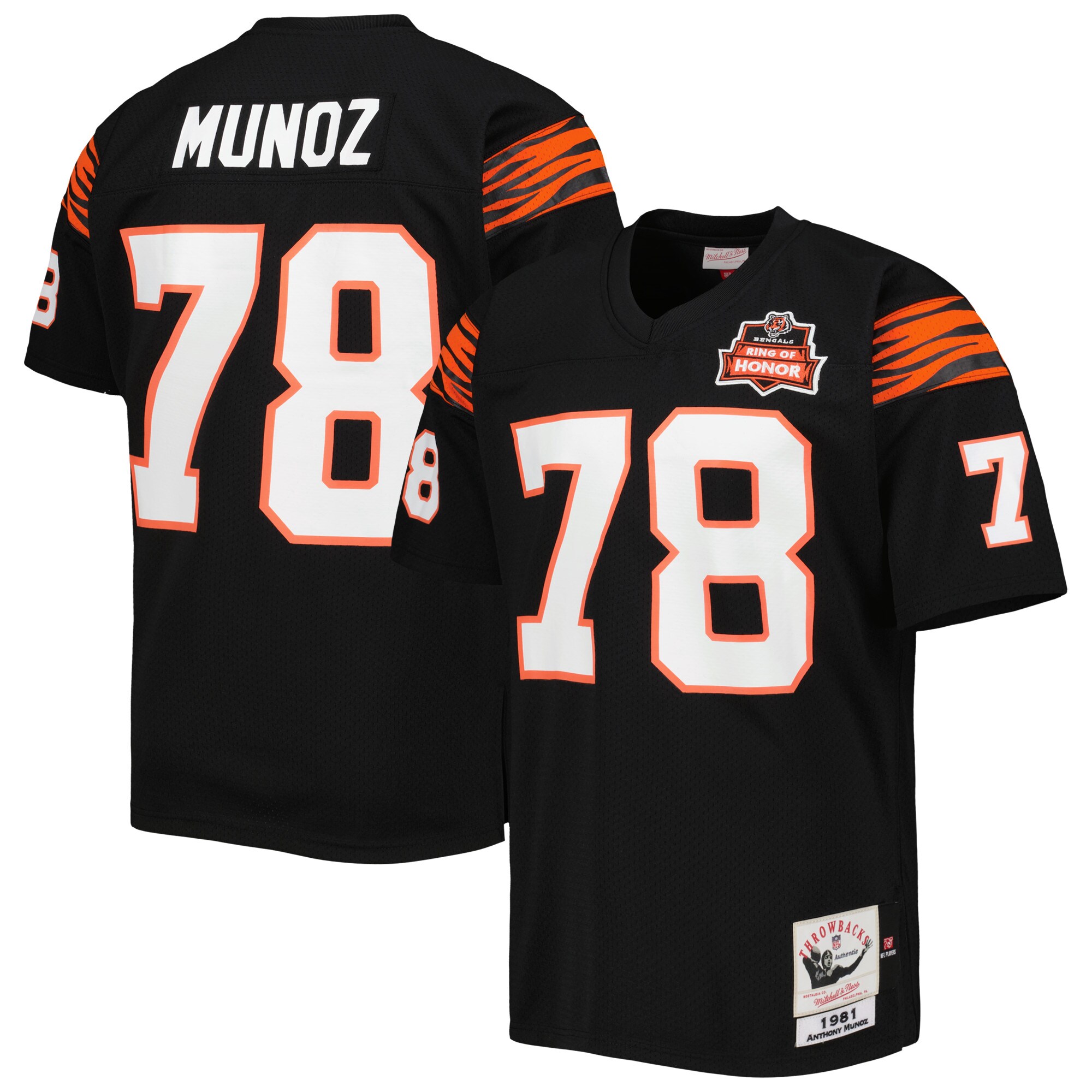 Anthony Mu\u00c3\u0192\u00c2\u00b1oz Cincinnati Bengals  Mitchell & Ness Authentic Throwback Retired Player Jersey - Black