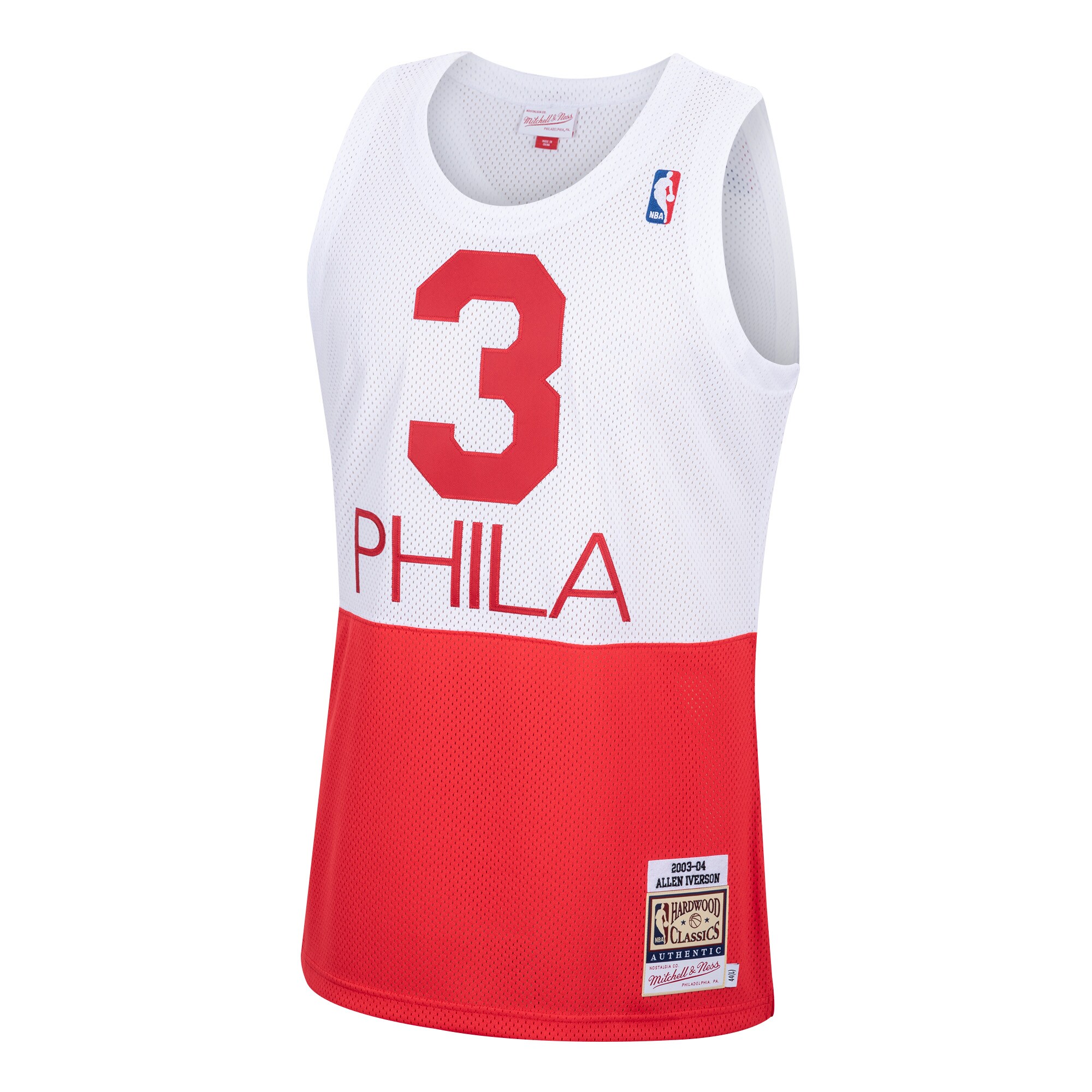 Allen Iverson Philadelphia 76ers Mitchell & Ness 2003\/04 Hardwood Classics Authentic Jersey - White