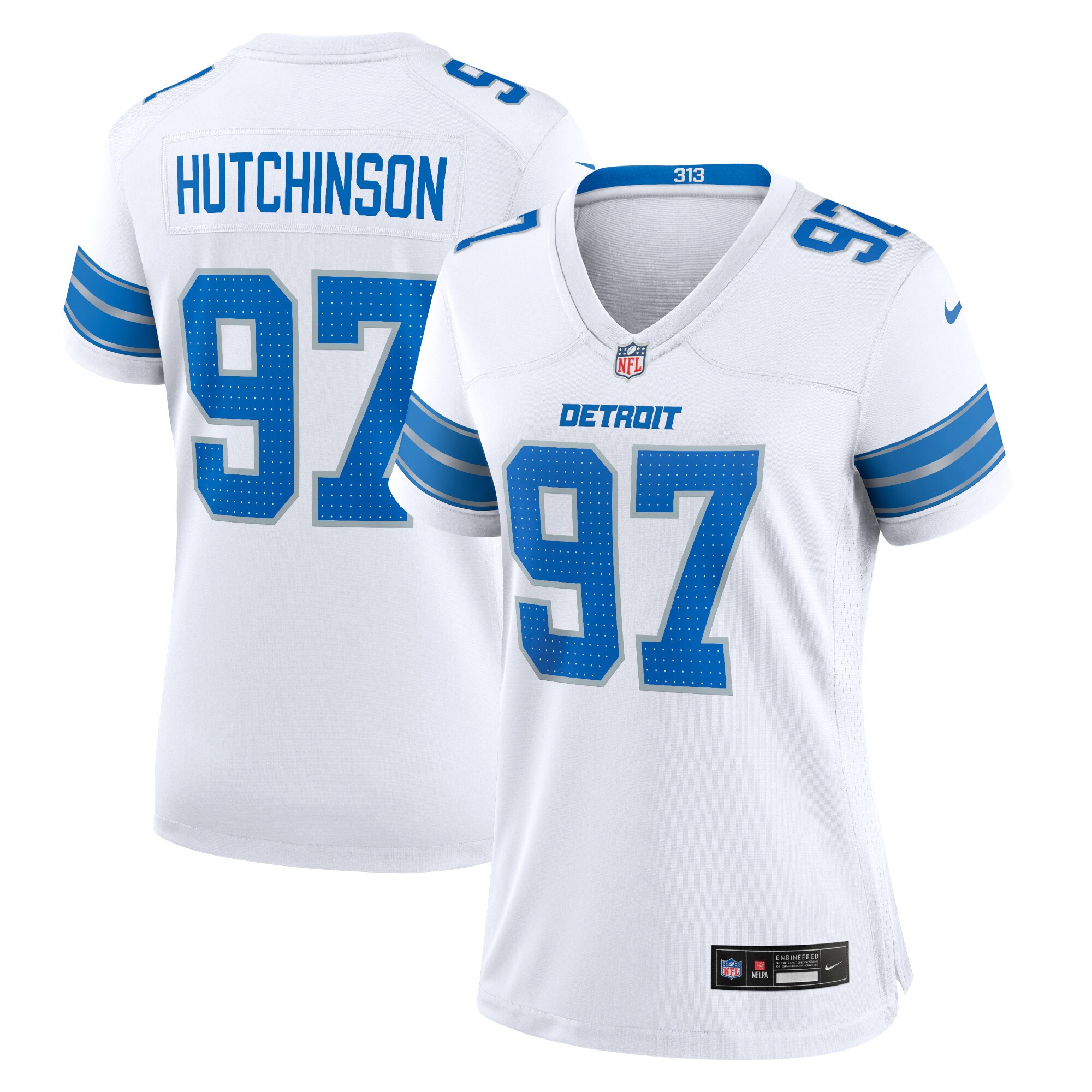 Aidan Hutchinson Detroit Lions  Women's Game Jersey - White