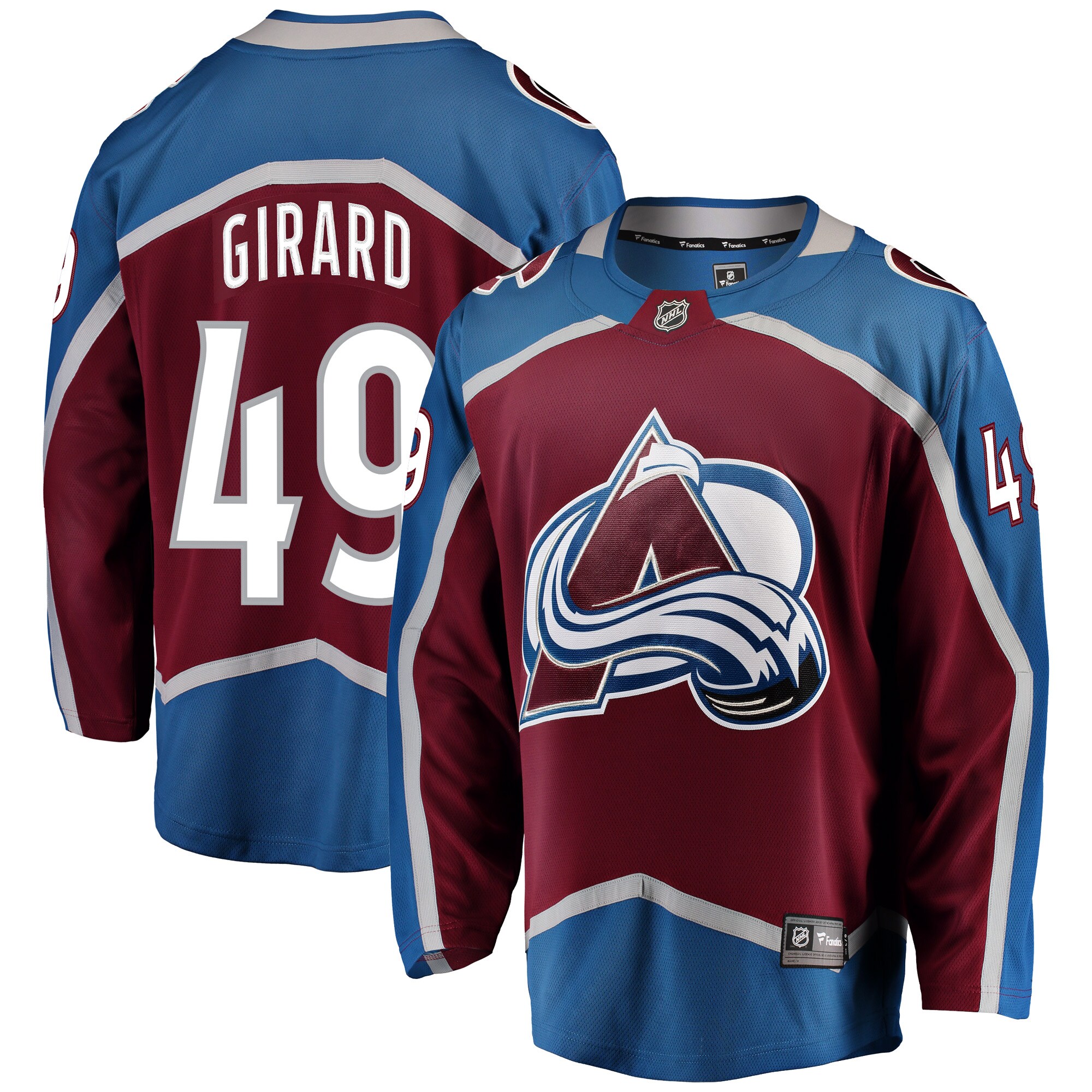 Samuel Girard Colorado Avalanche Fanatics Breakaway Player Jersey - Burgundy
