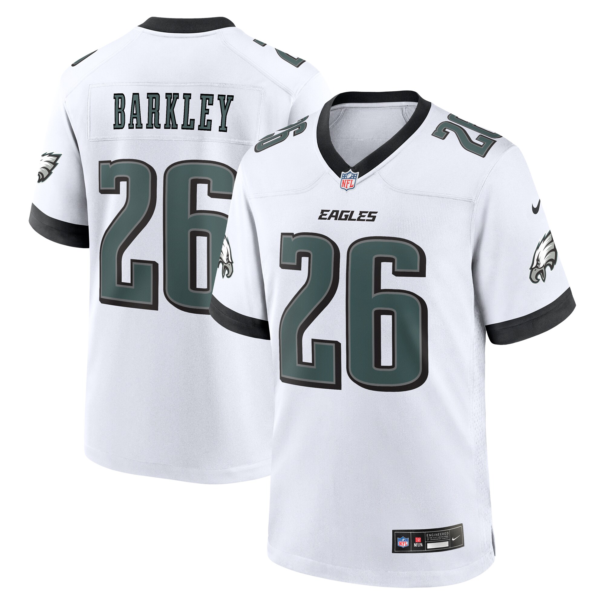 Saquon Barkley Philadelphia Eagles  White Game Jersey -  White