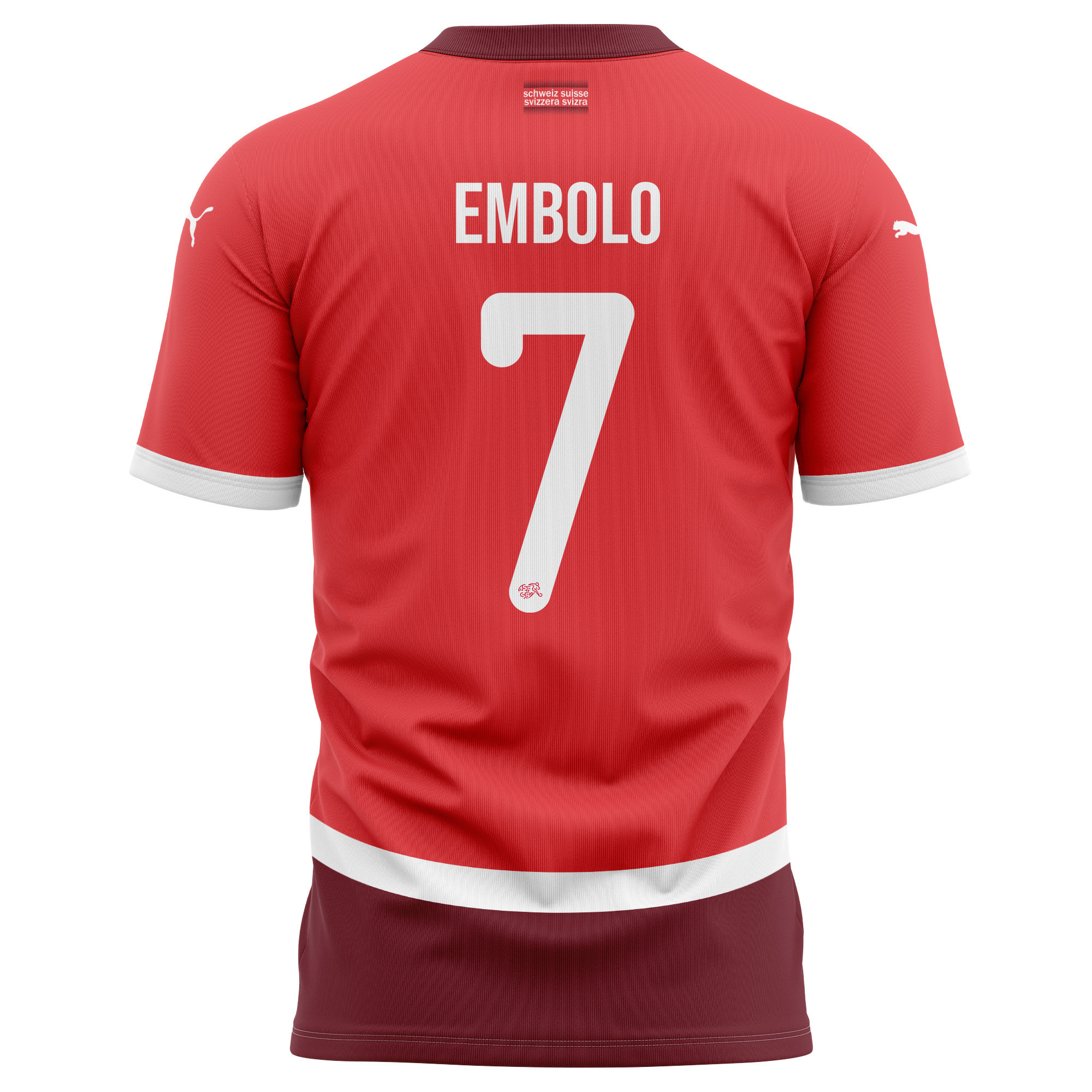 Breel Embolo 7 Switzerland National Team 2024/25 Home Kits AOP T-shirt - Red