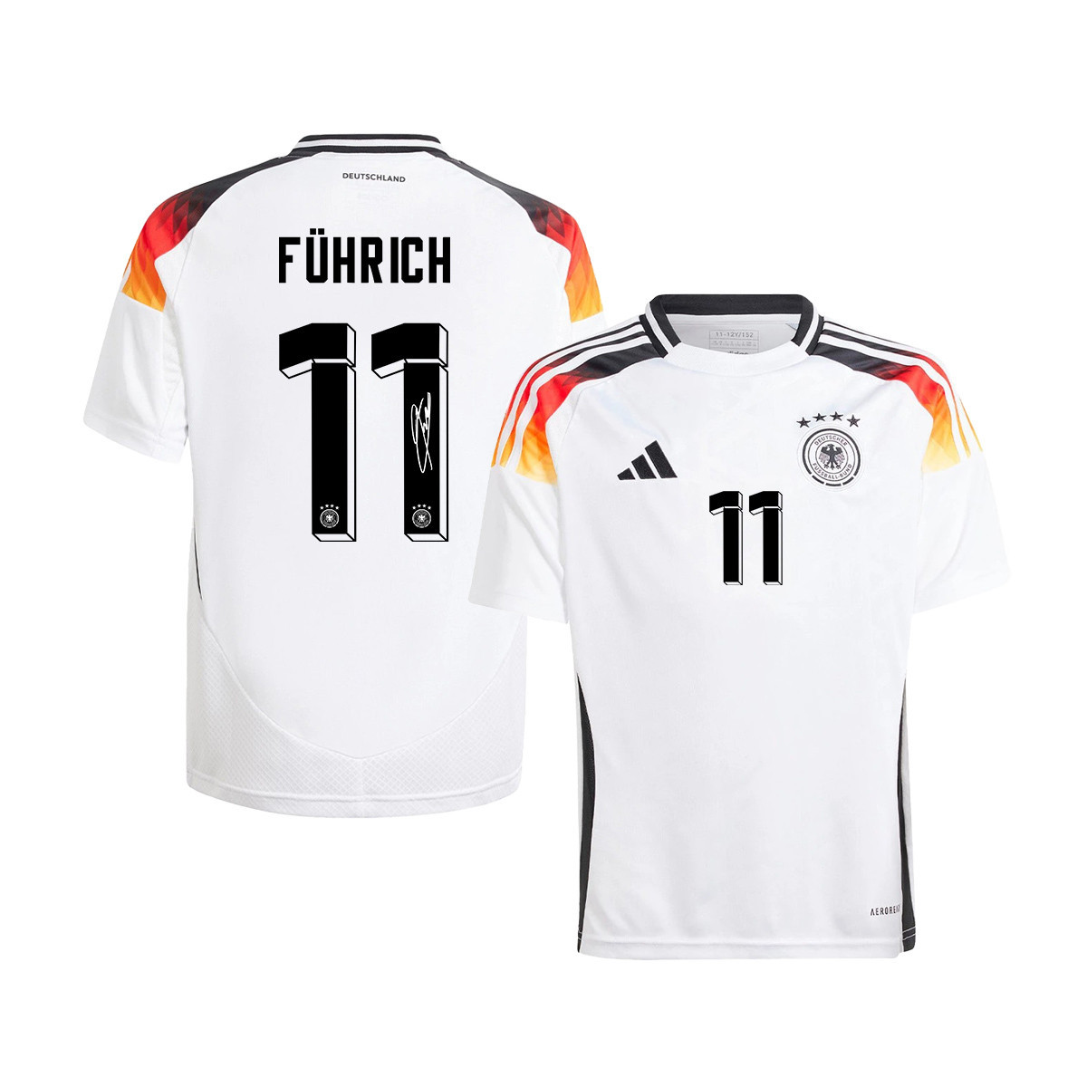 Chris Führich 11 Signed Germany National Team 2024/25 YOUTH Jersey Autographed - Home